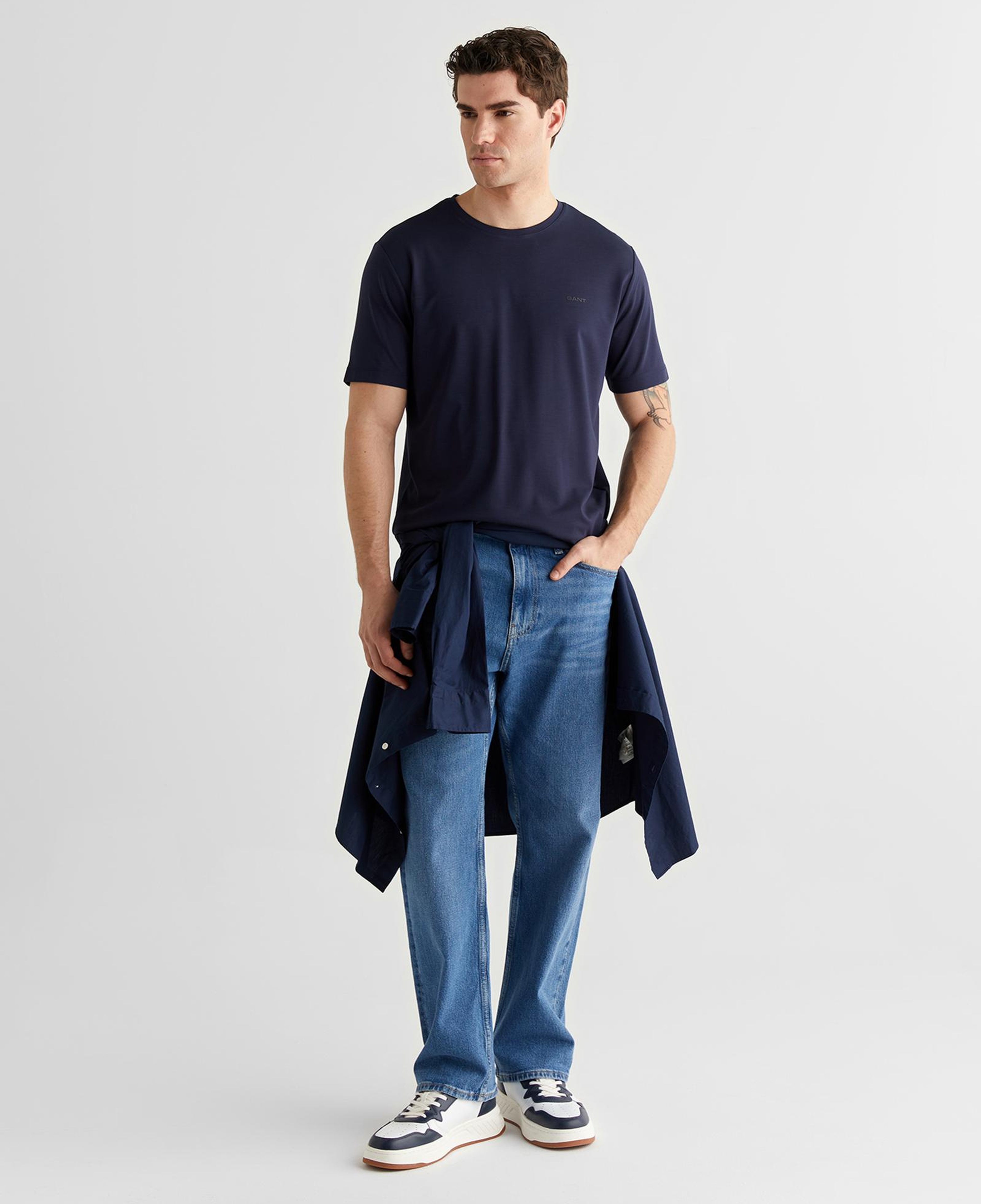 GANT Erkek Lacivert Baskılı Kısa Kollu T-Shirt