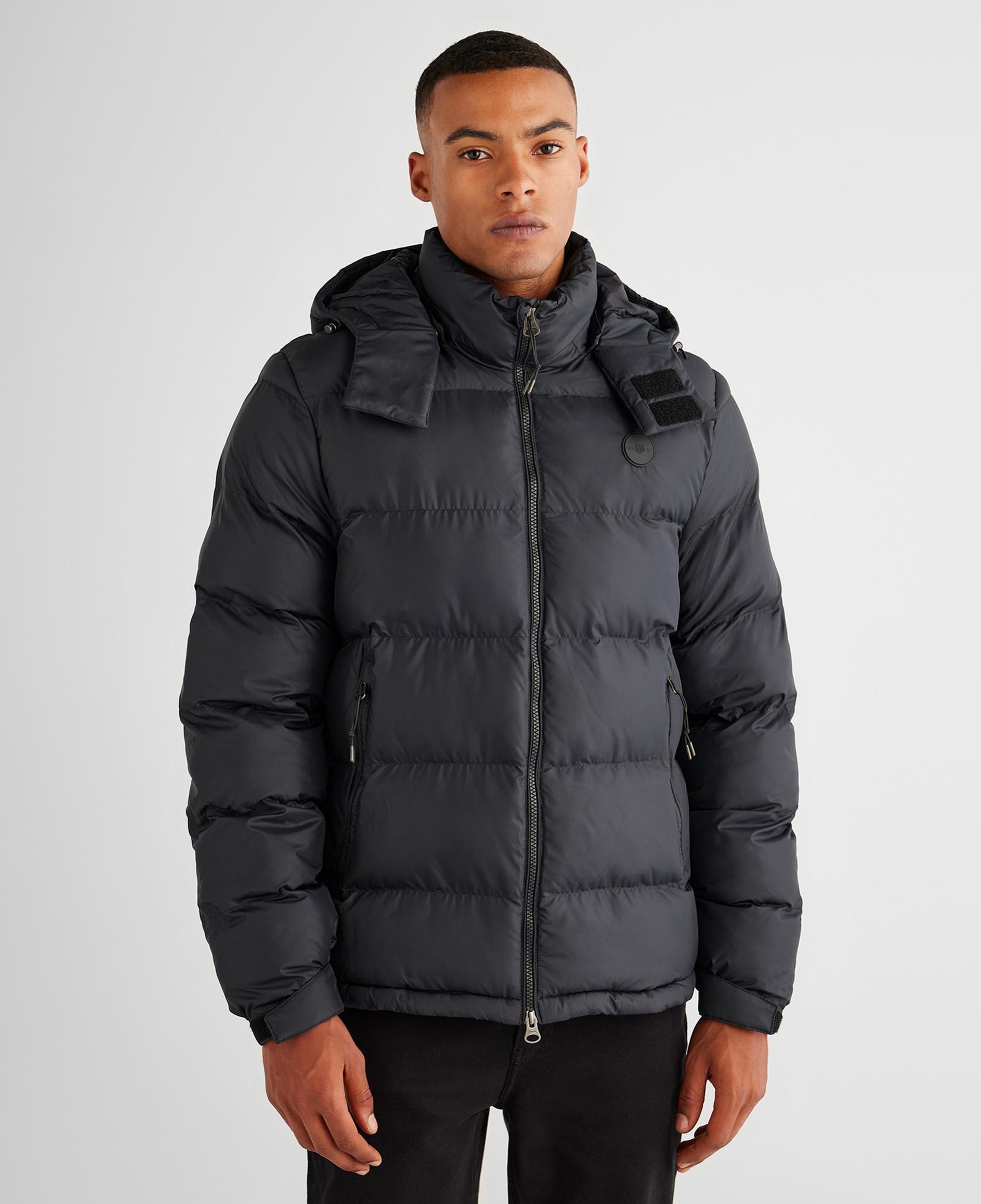 GANT Erkek Siyah Kapüşonlu Mont