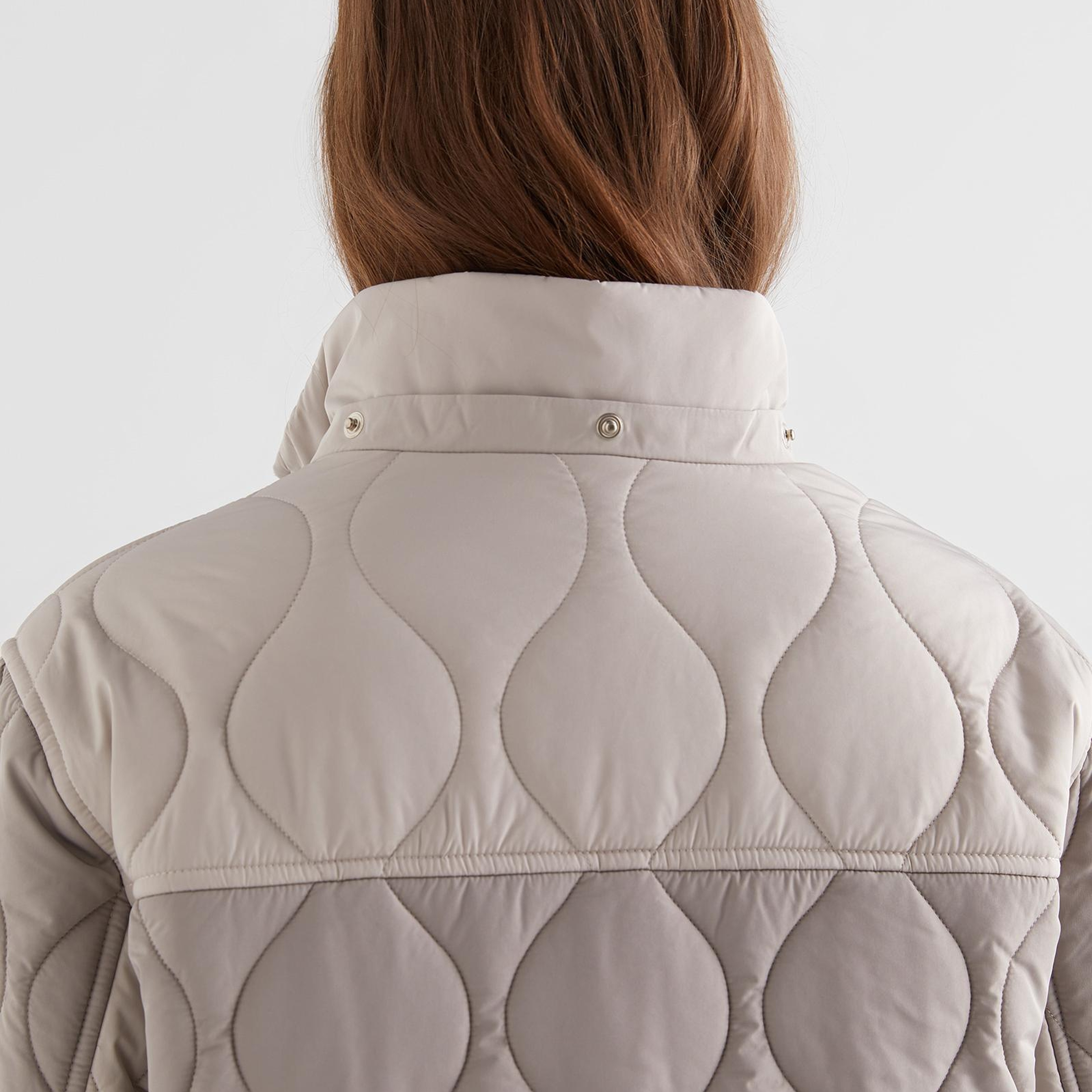 GANT Kadın Bej Kapüşonlu Kapitone Mont