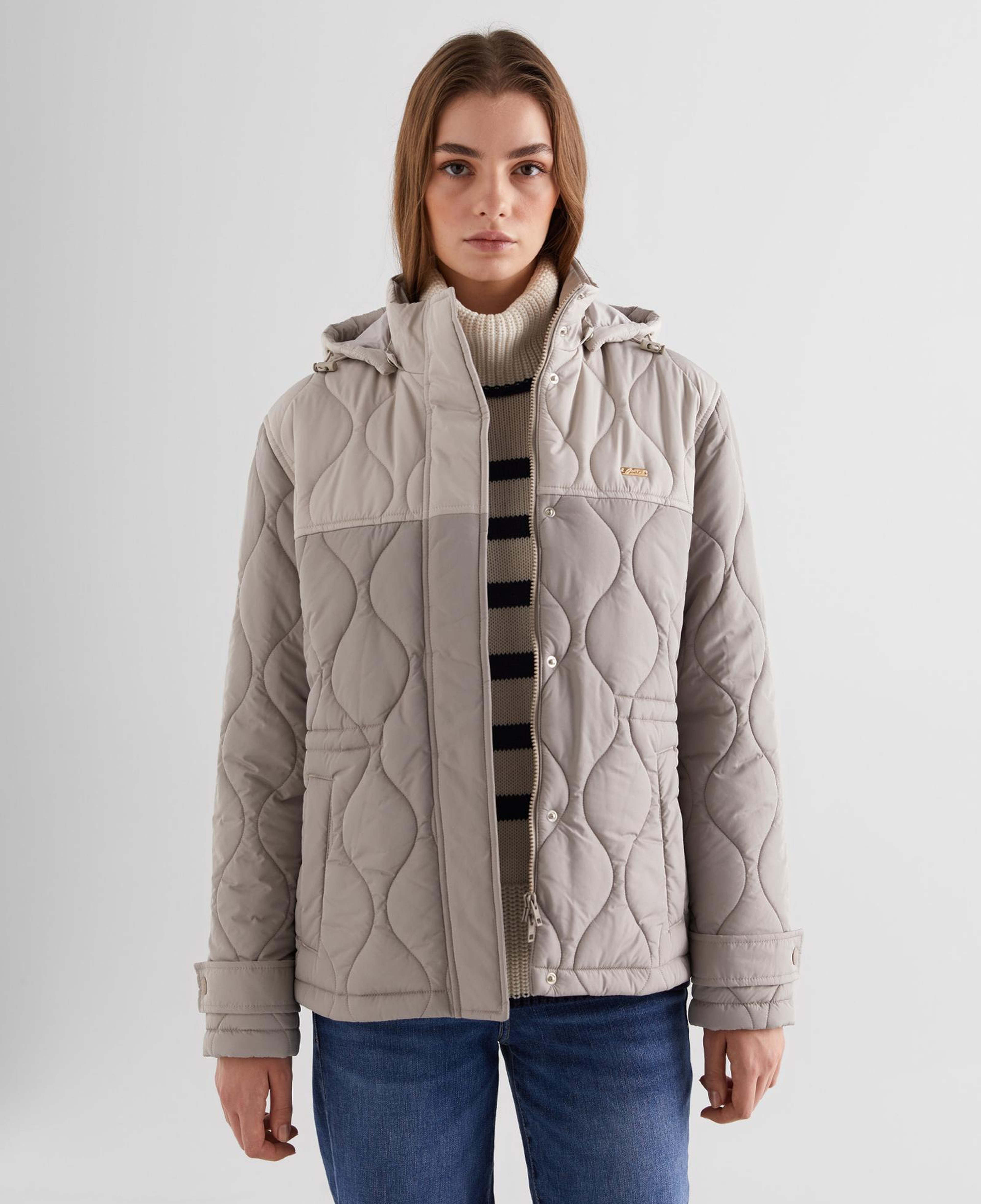 GANT Kadın Bej Kapüşonlu Kapitone Mont