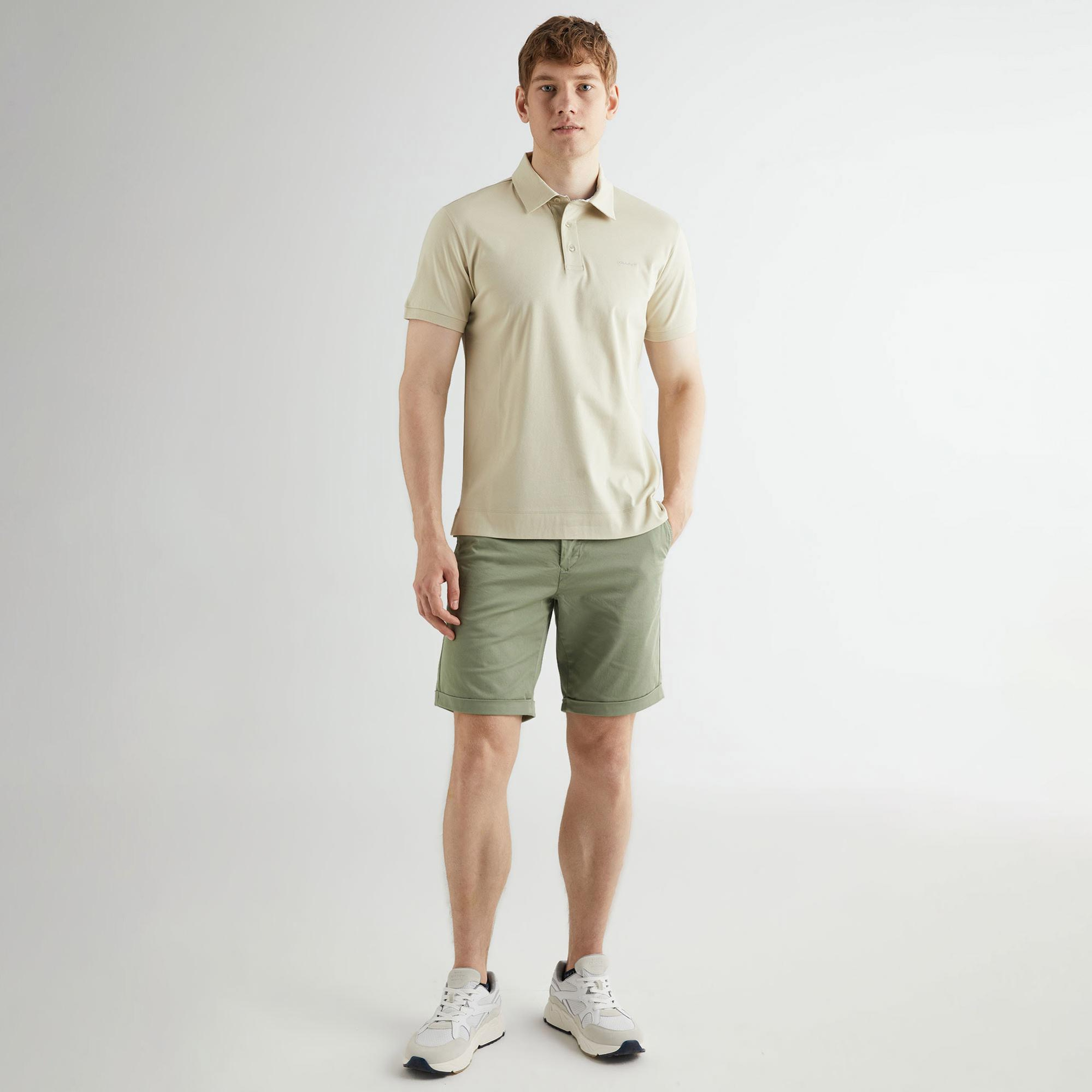 GANT Erkek Bej Slim Fit Polo