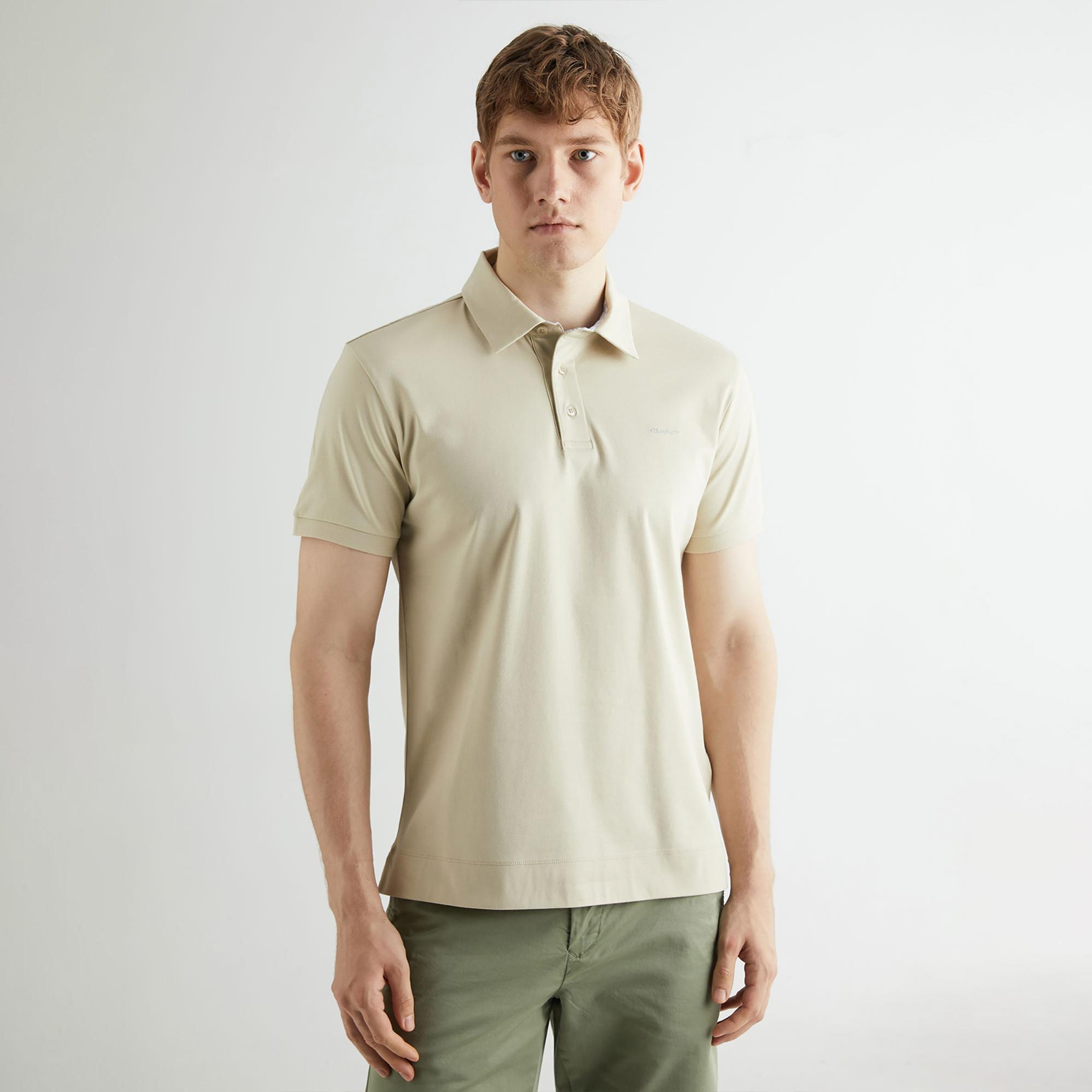 GANT Erkek Bej Slim Fit Polo
