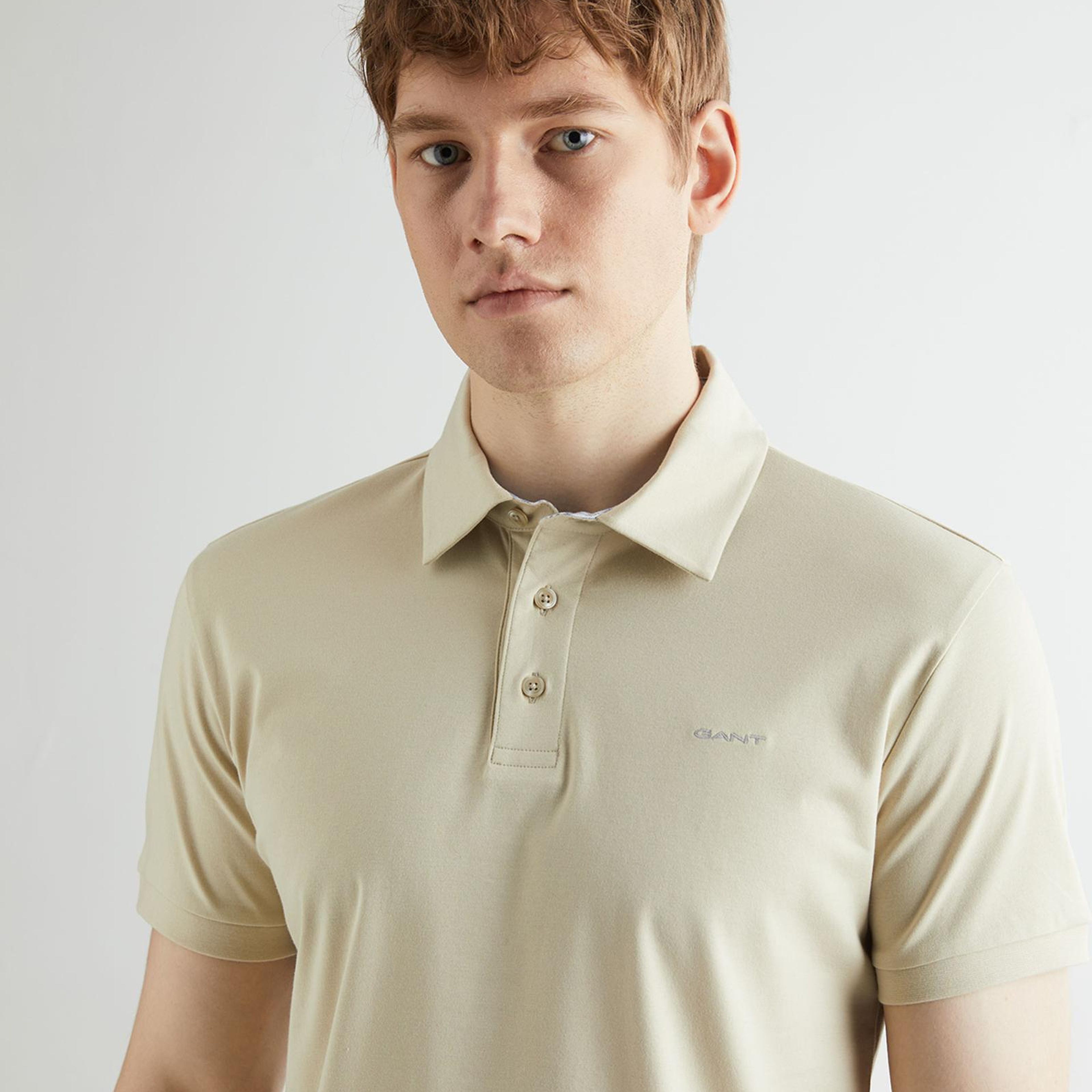 GANT Erkek Bej Slim Fit Polo