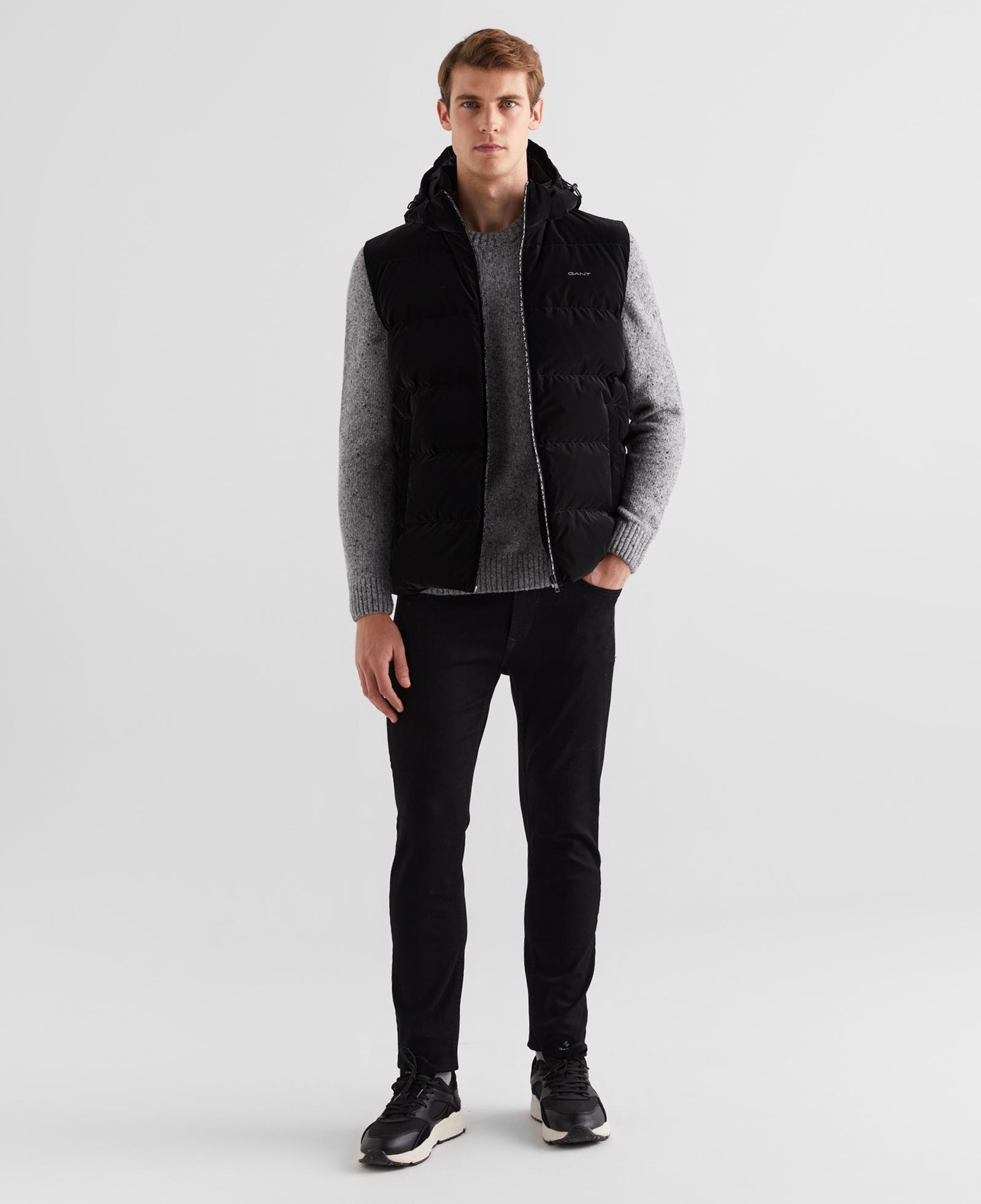 GANT Erkek Siyah Kapüşonlu Yelek