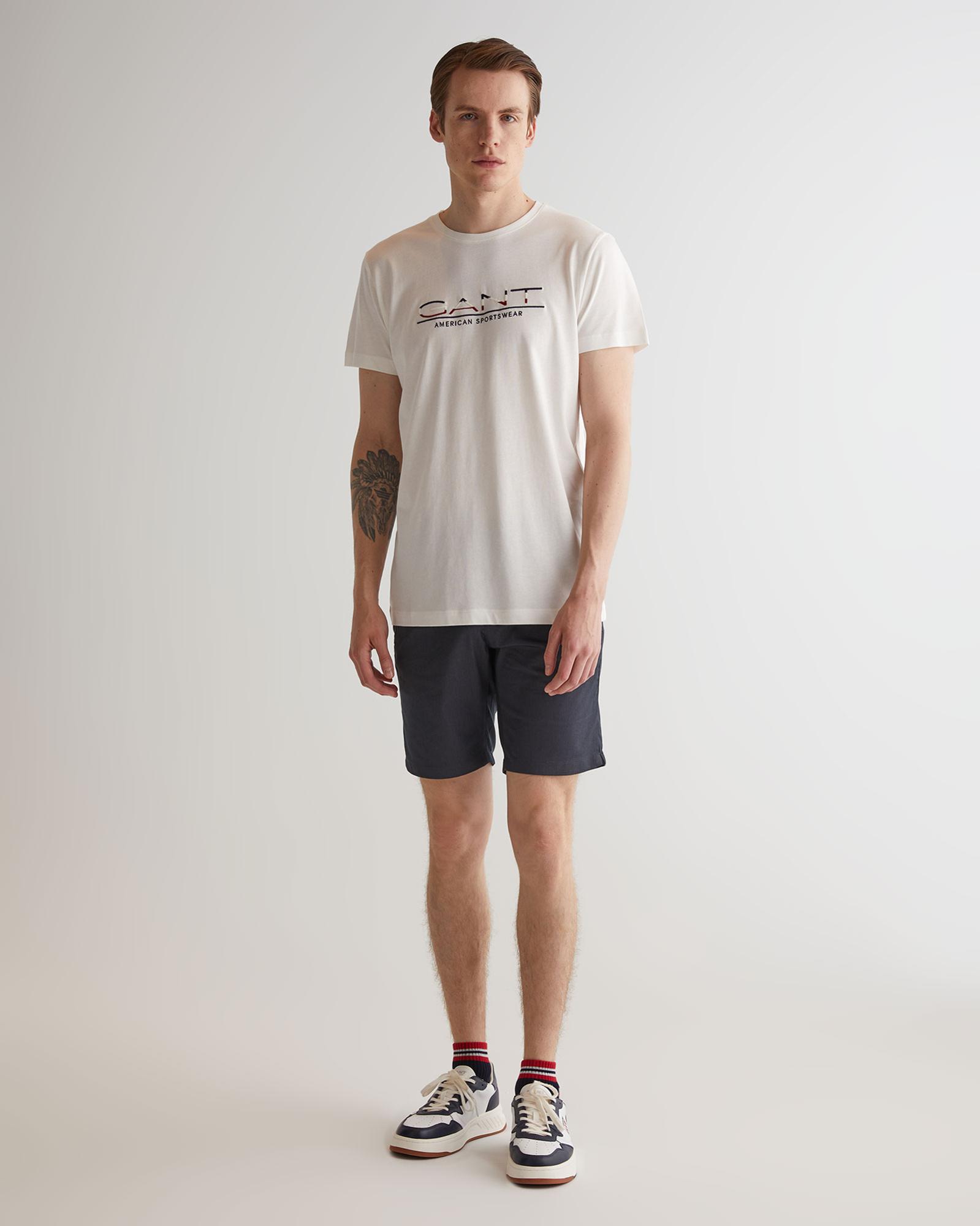 GANT Erkek Gri Slim Fit Şort