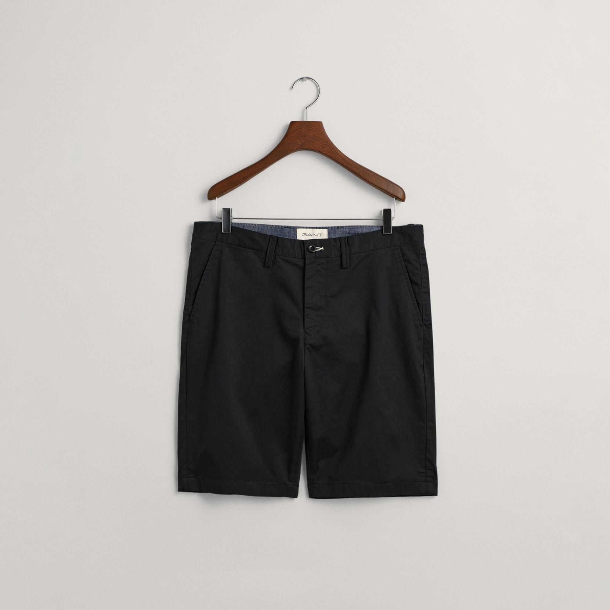 GANT Erkek Siyah Relaxed Fit Chino Şort