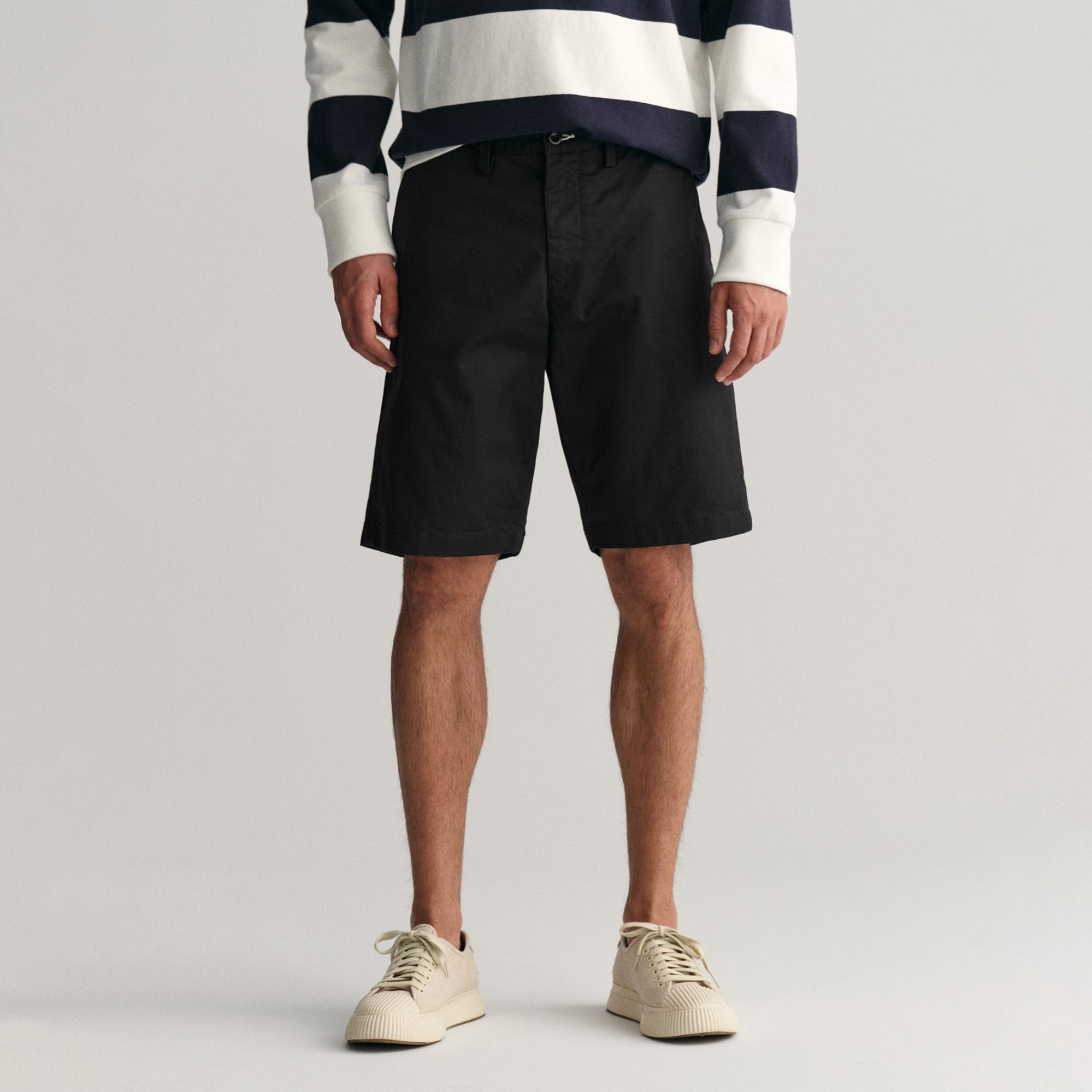 GANT Erkek Siyah Relaxed Fit Chino Şort