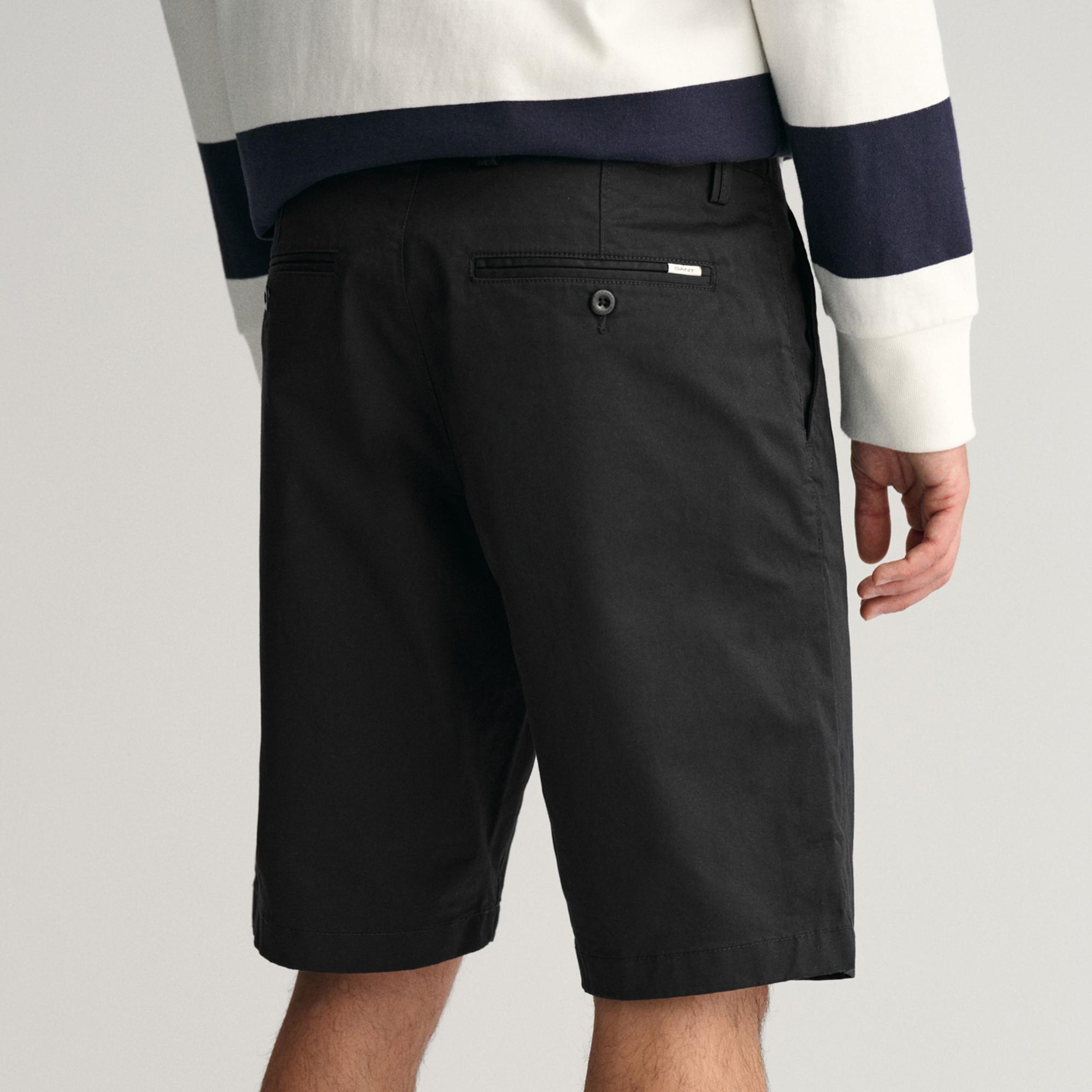 GANT Erkek Siyah Relaxed Fit Chino Şort