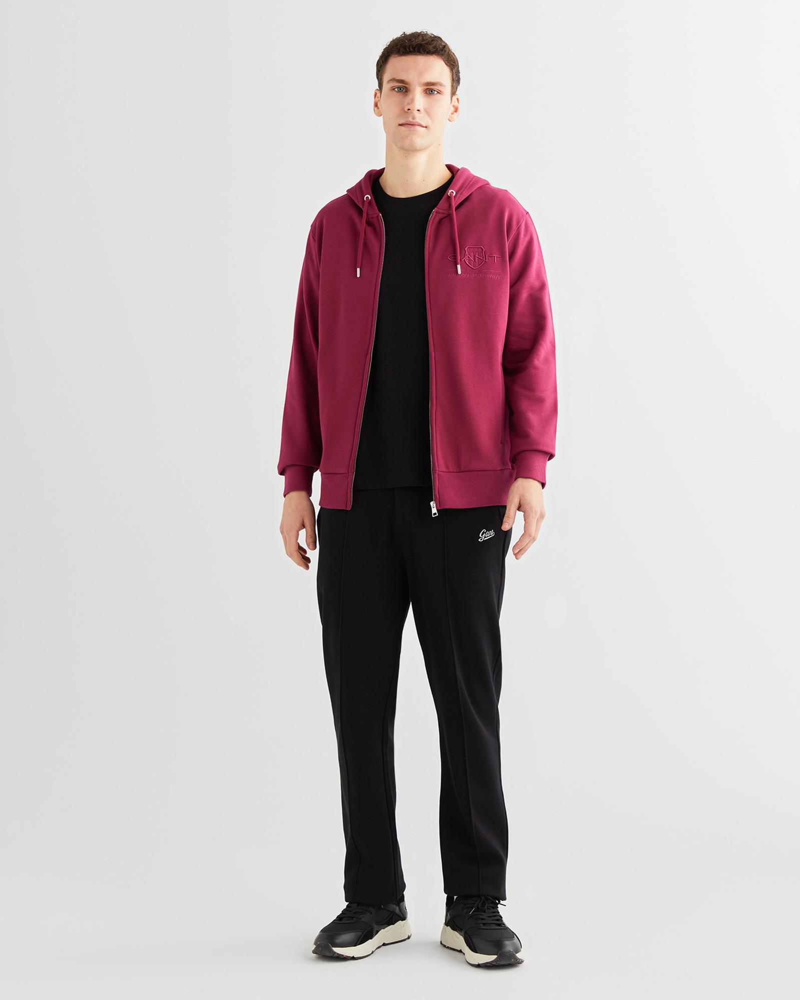 GANT Erkek Bordo Regular Fit Kapüşonlu Logolu Sweatshirt