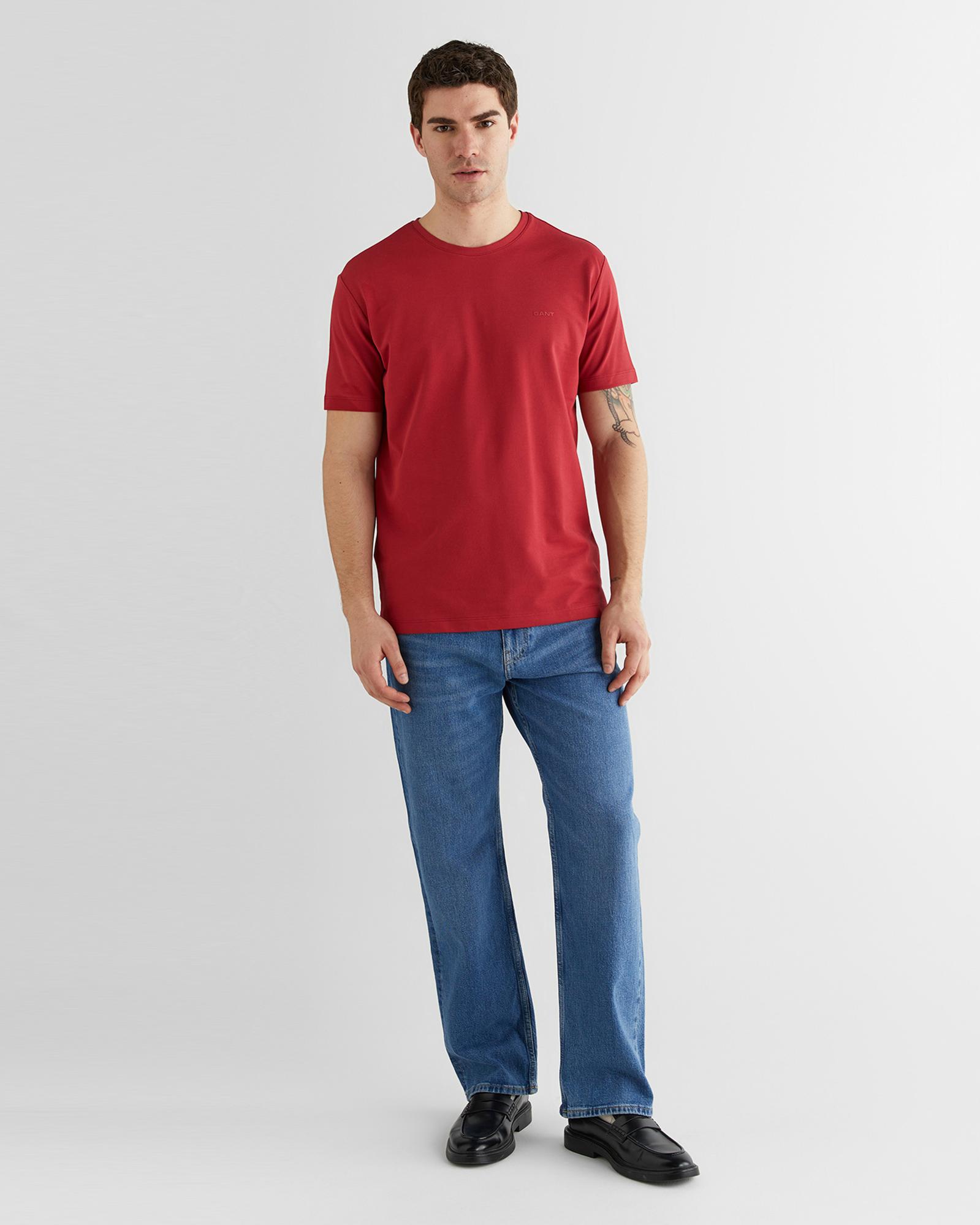 GANT Erkek Kırmızı Baskılı Kısa Kollu T-Shirt