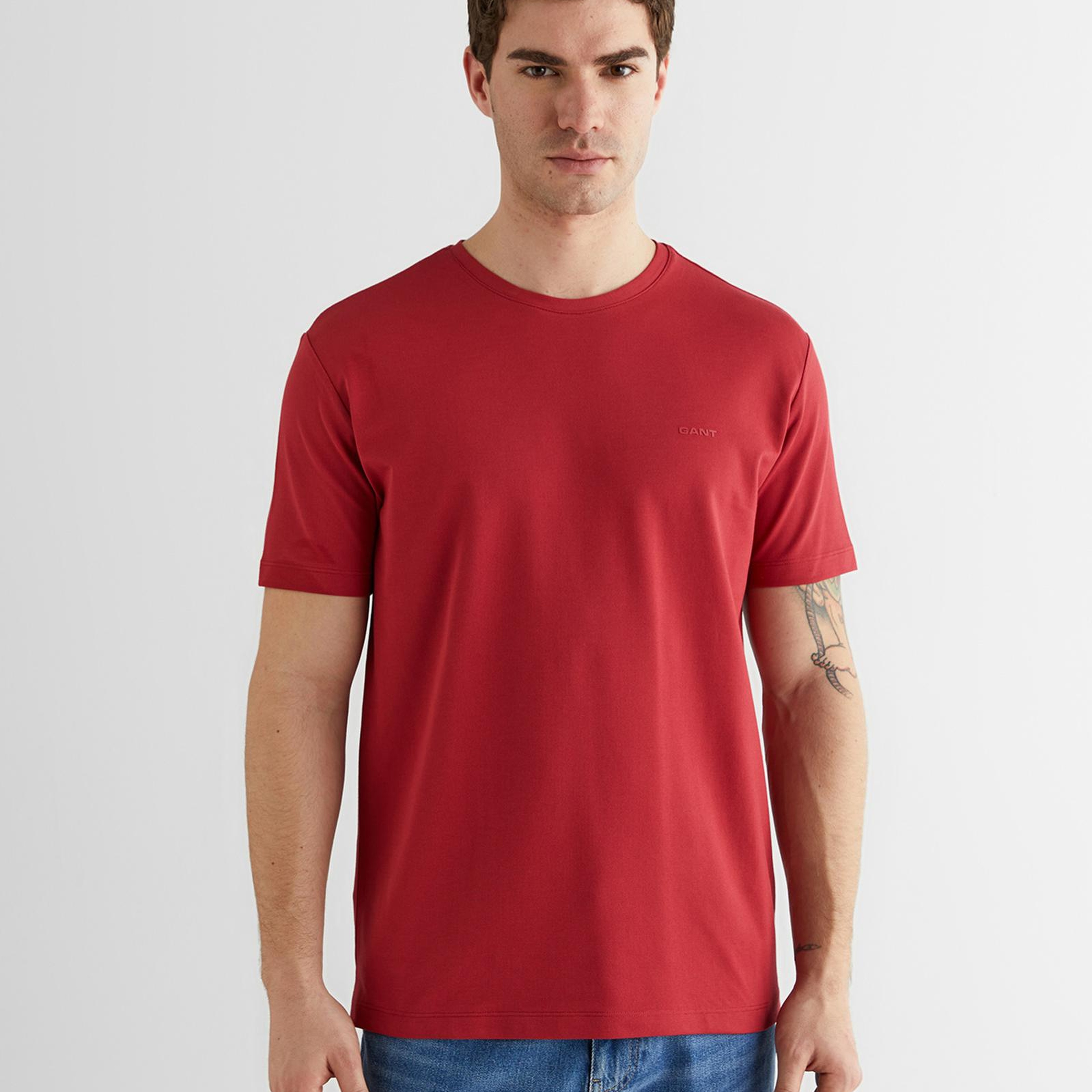 GANT Erkek Kırmızı Baskılı Kısa Kollu T-Shirt