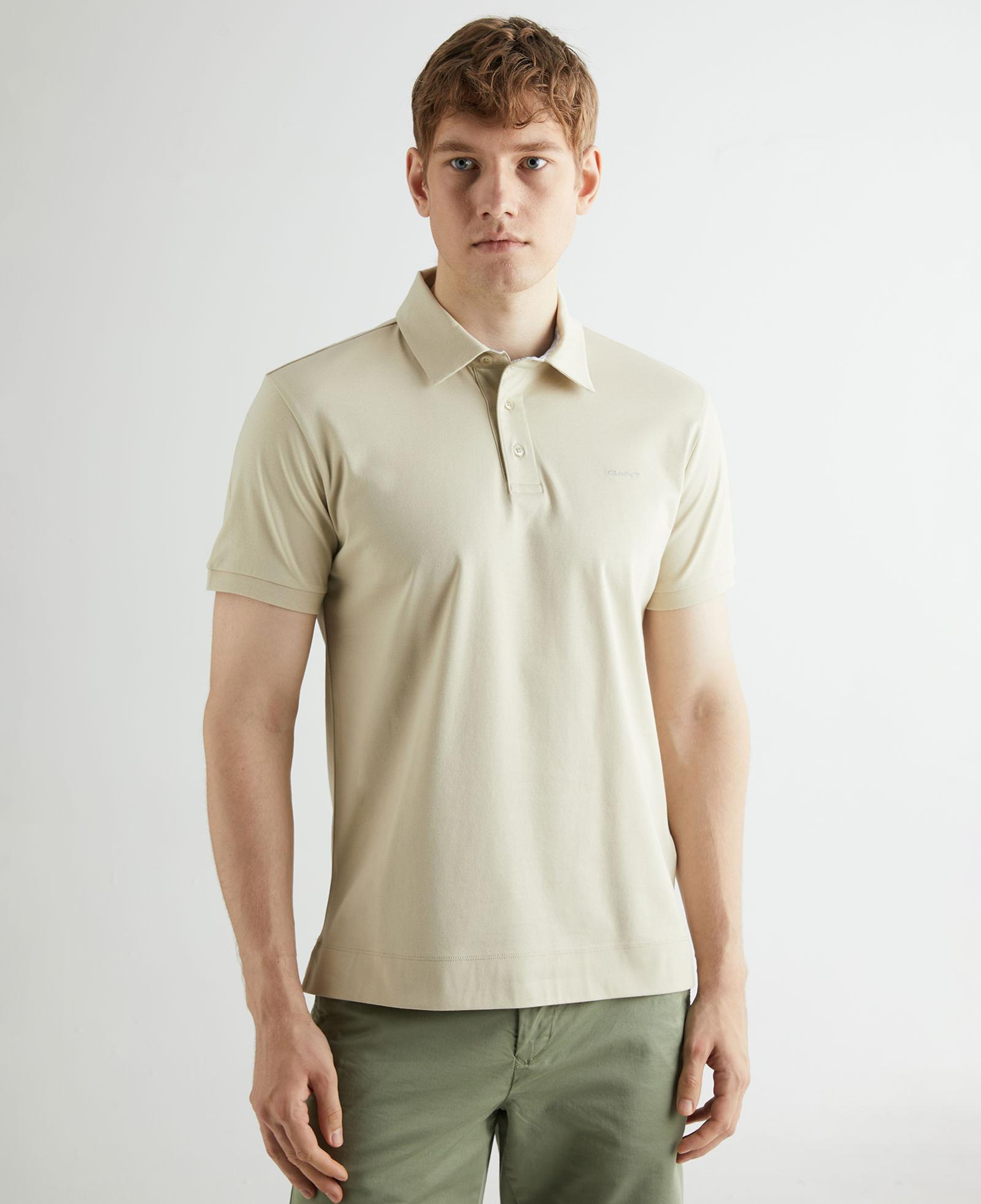GANT Erkek Bej Slim Fit Polo