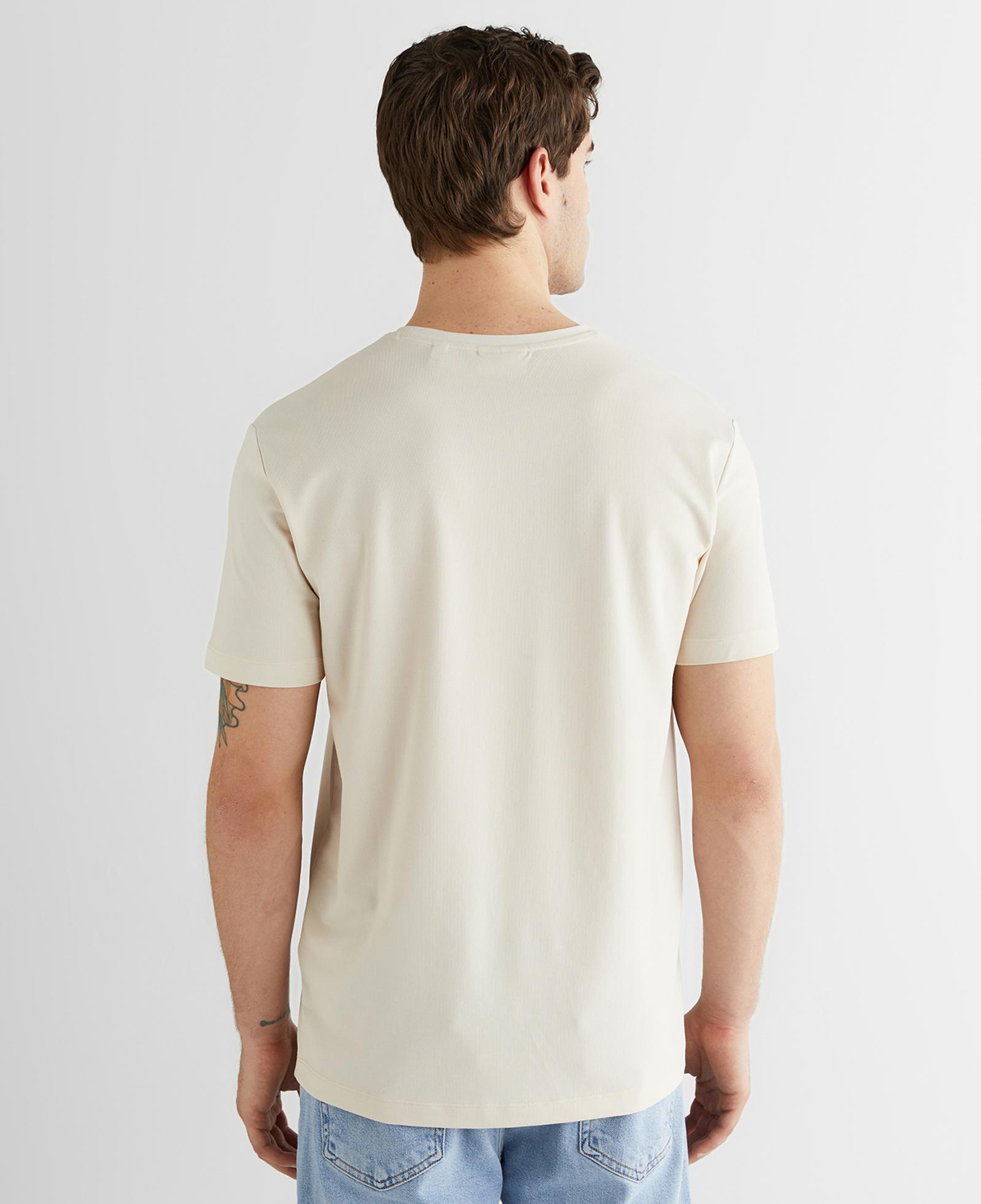 GANT Erkek Bej Baskılı Kısa Kollu T-Shirt