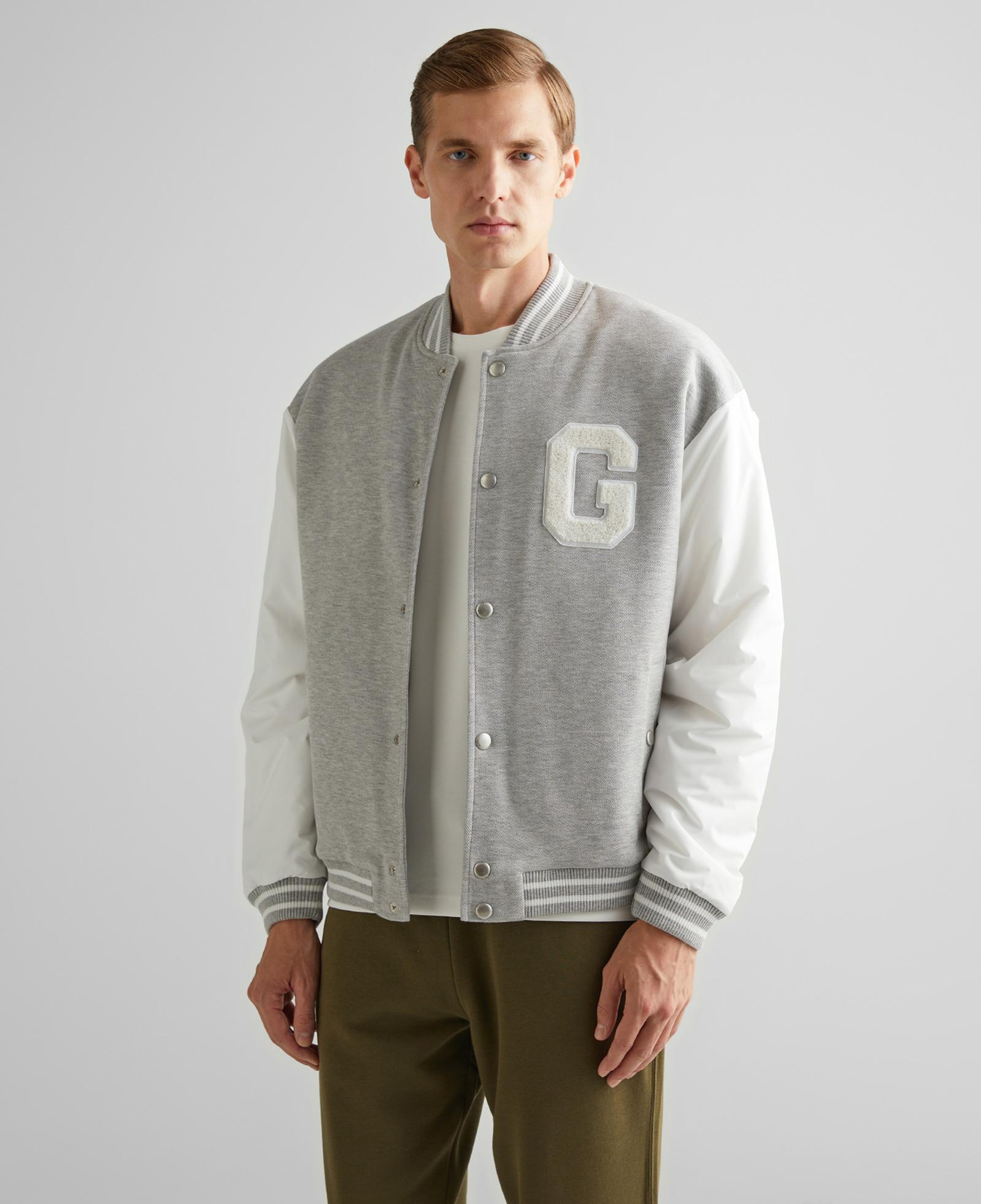 GANT Erkek Gri Relaxed Fit Hakim Yaka Logolu Bomber Ceket