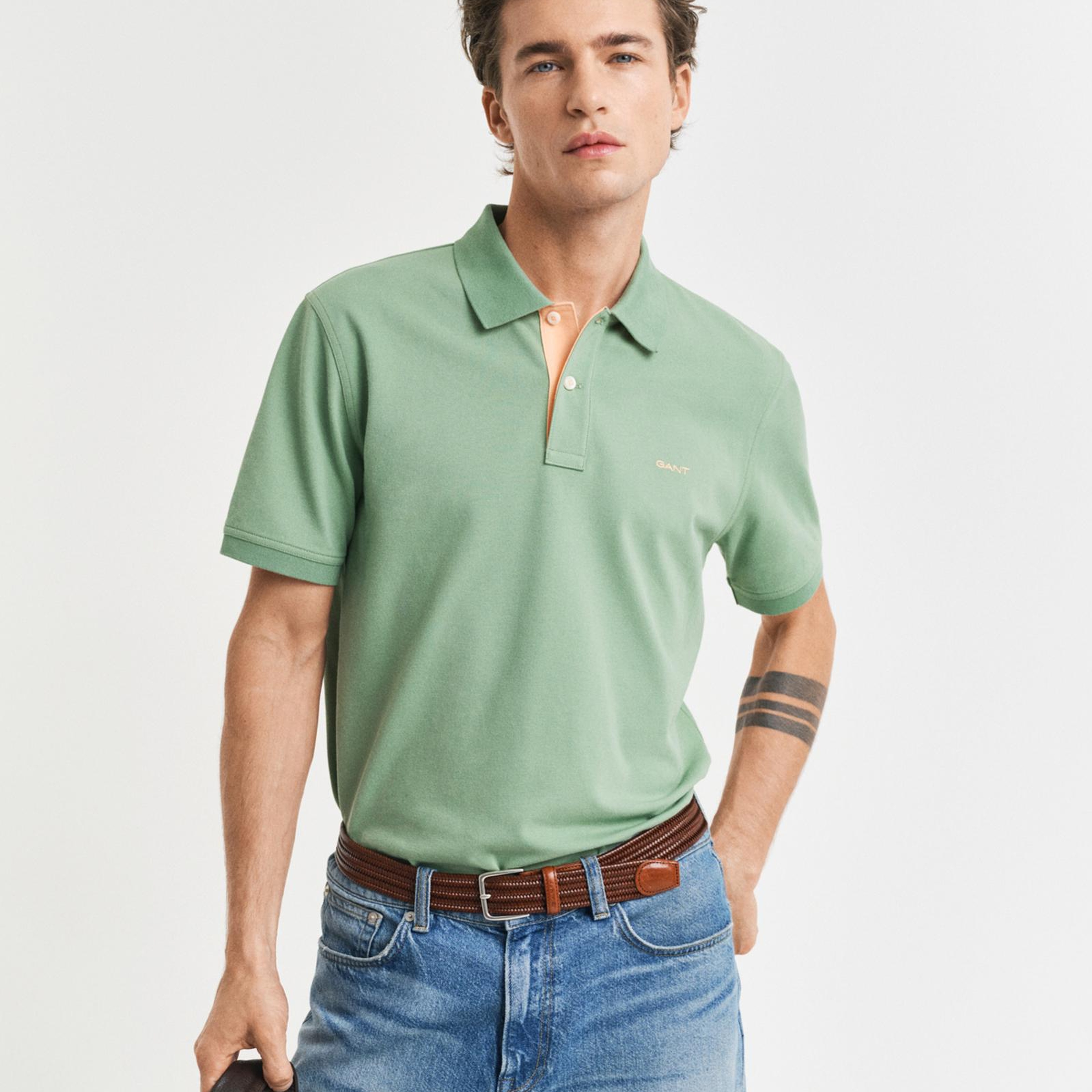 GANT Erkek Yeşil Regular Fit Polo