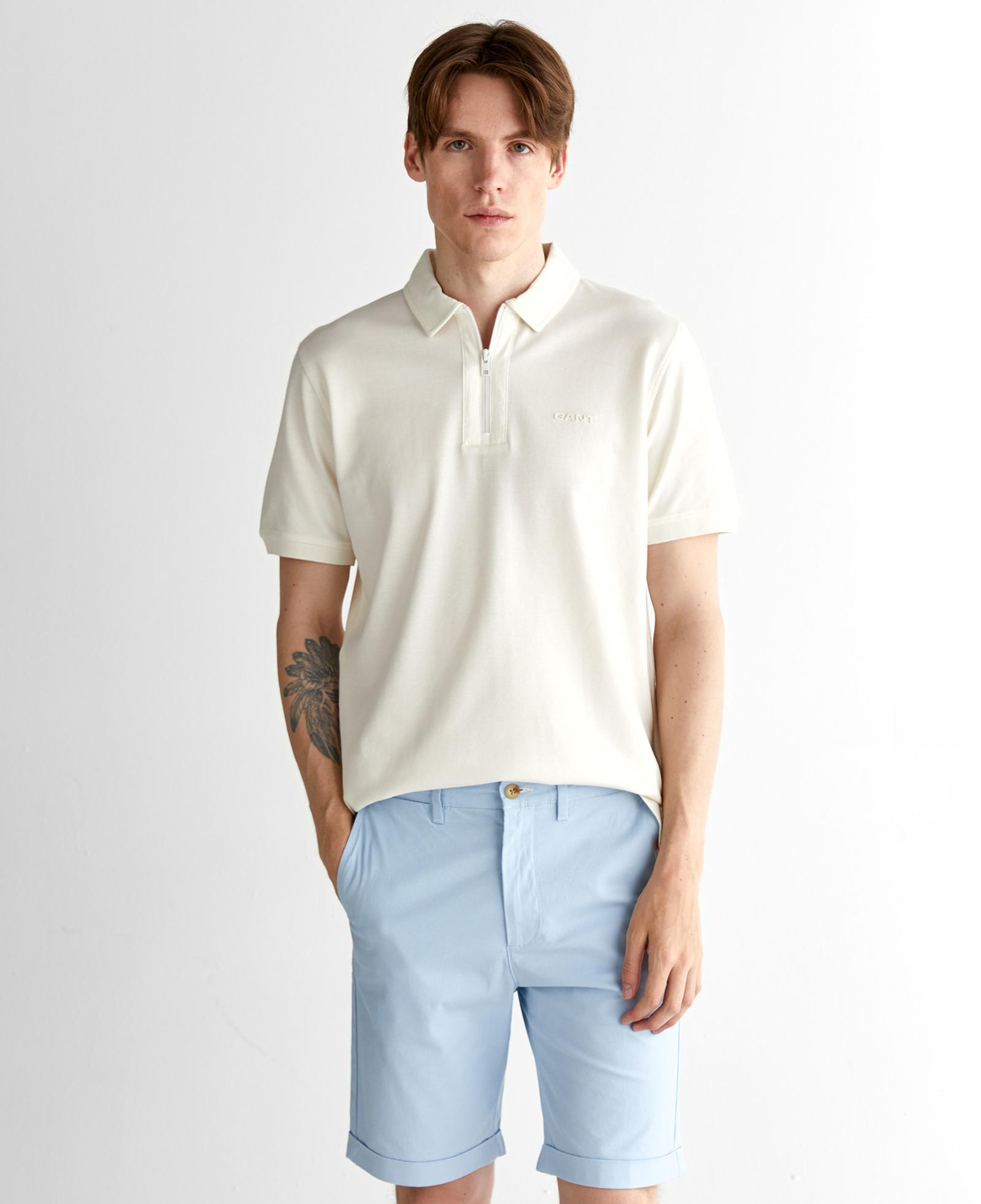 GANT Erkek Krem Regular Fit Logolu Polo