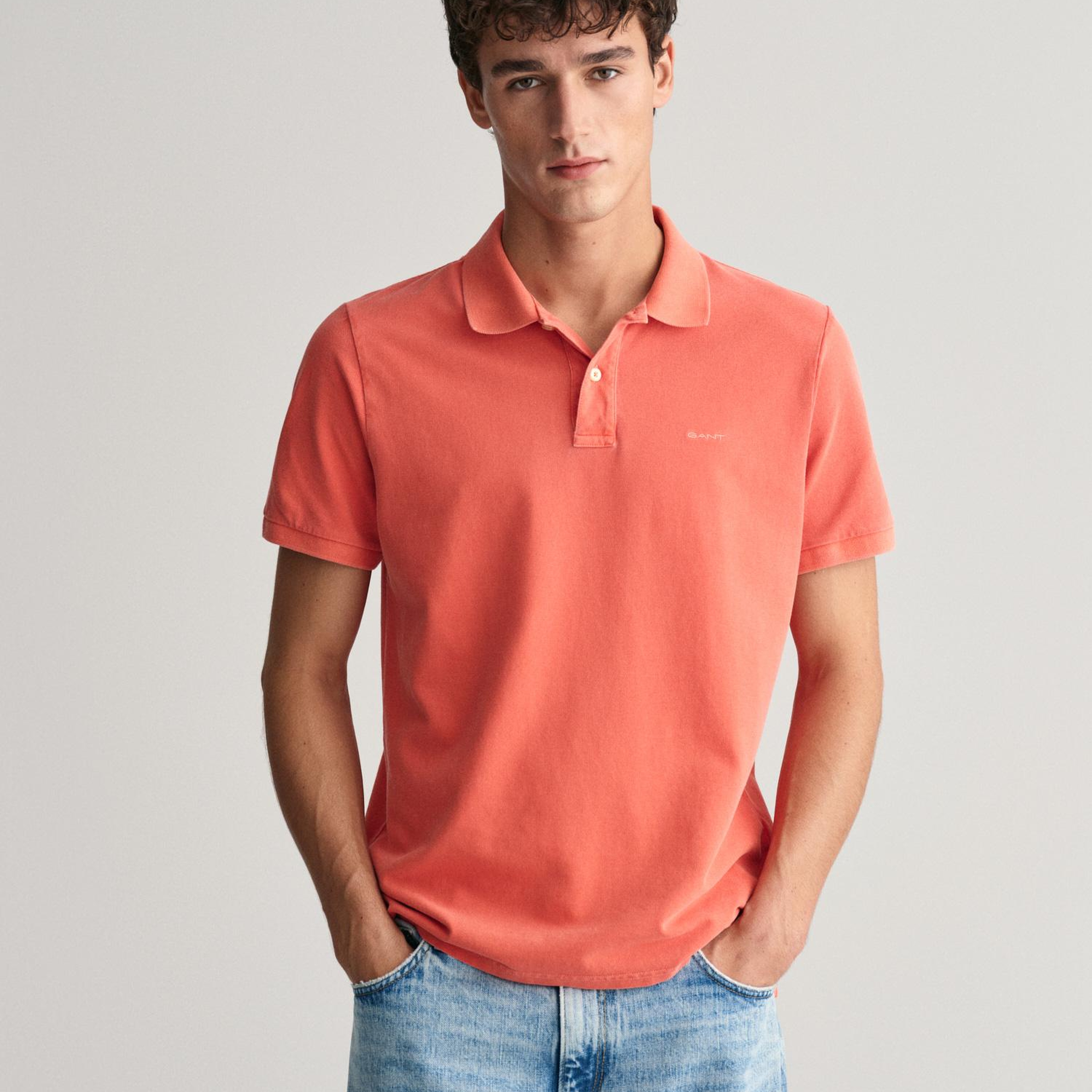 GANT Erkek Turuncu Regular Fit Polo