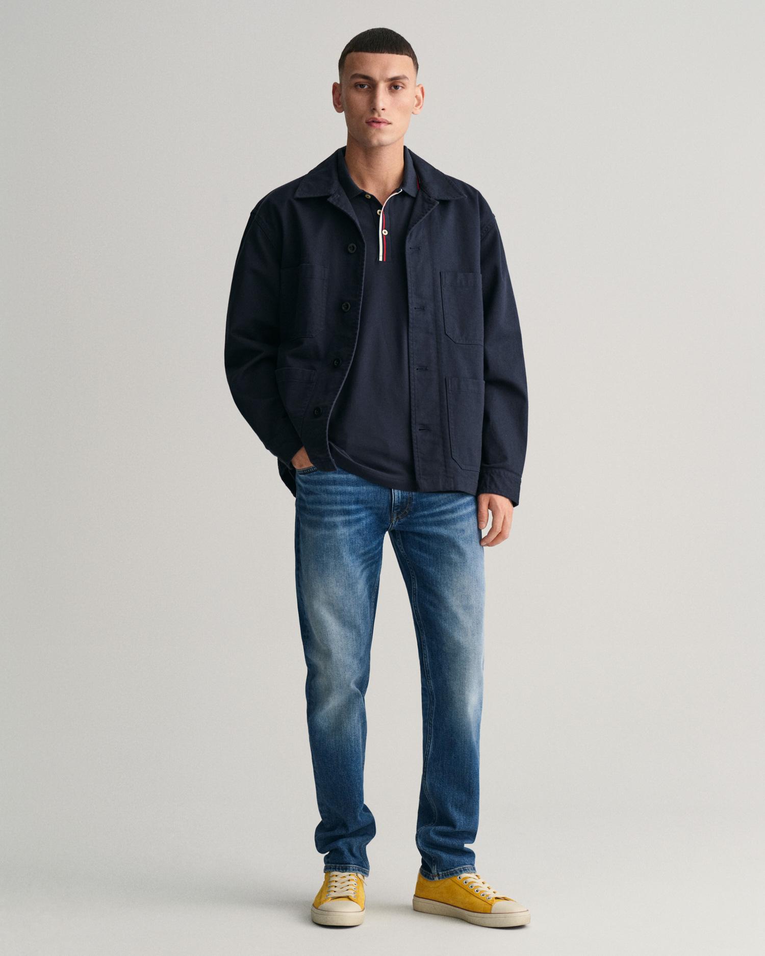 GANT Erkek Lacivert Regular Fit Çizgili Polo