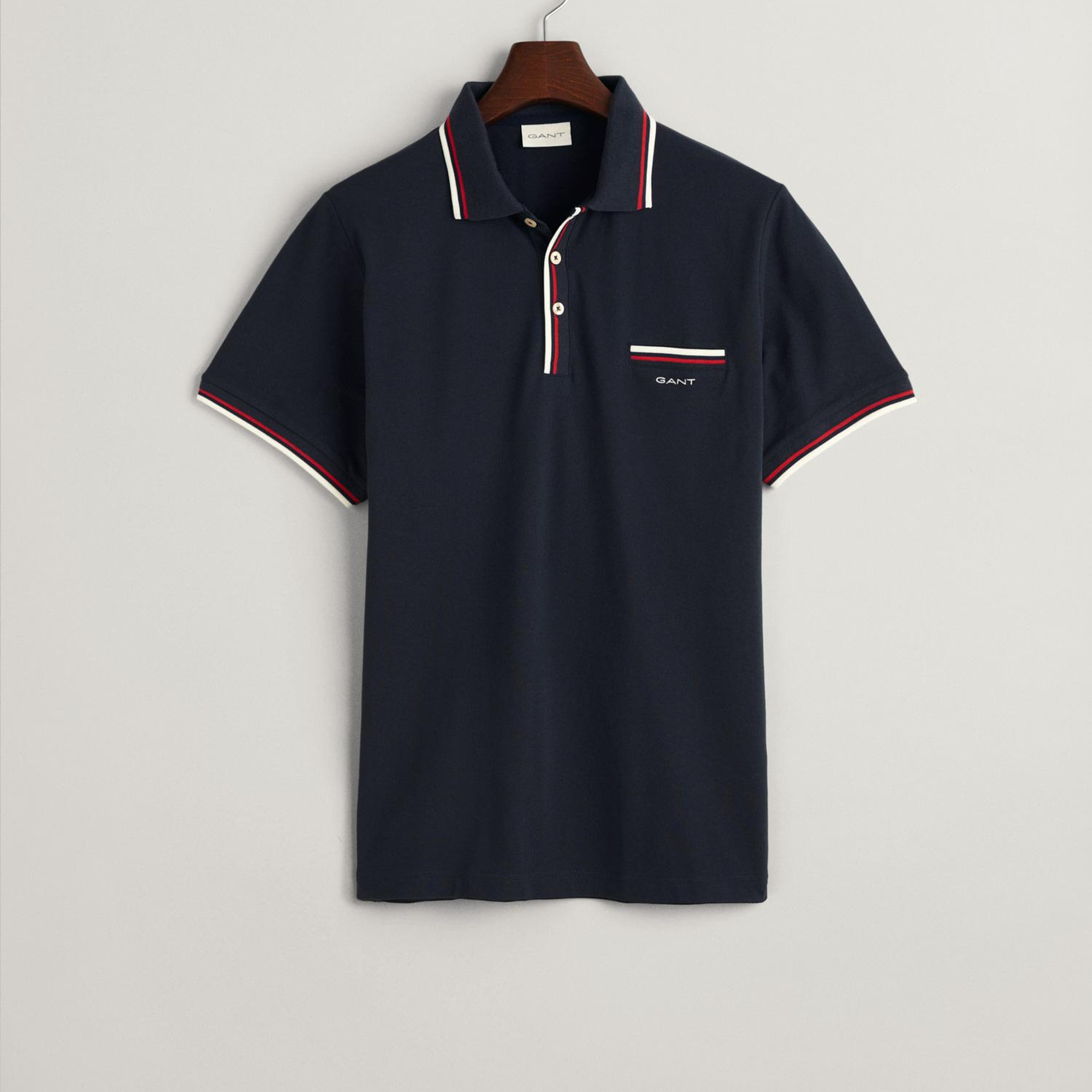 GANT Erkek Lacivert Regular Fit Çizgili Polo