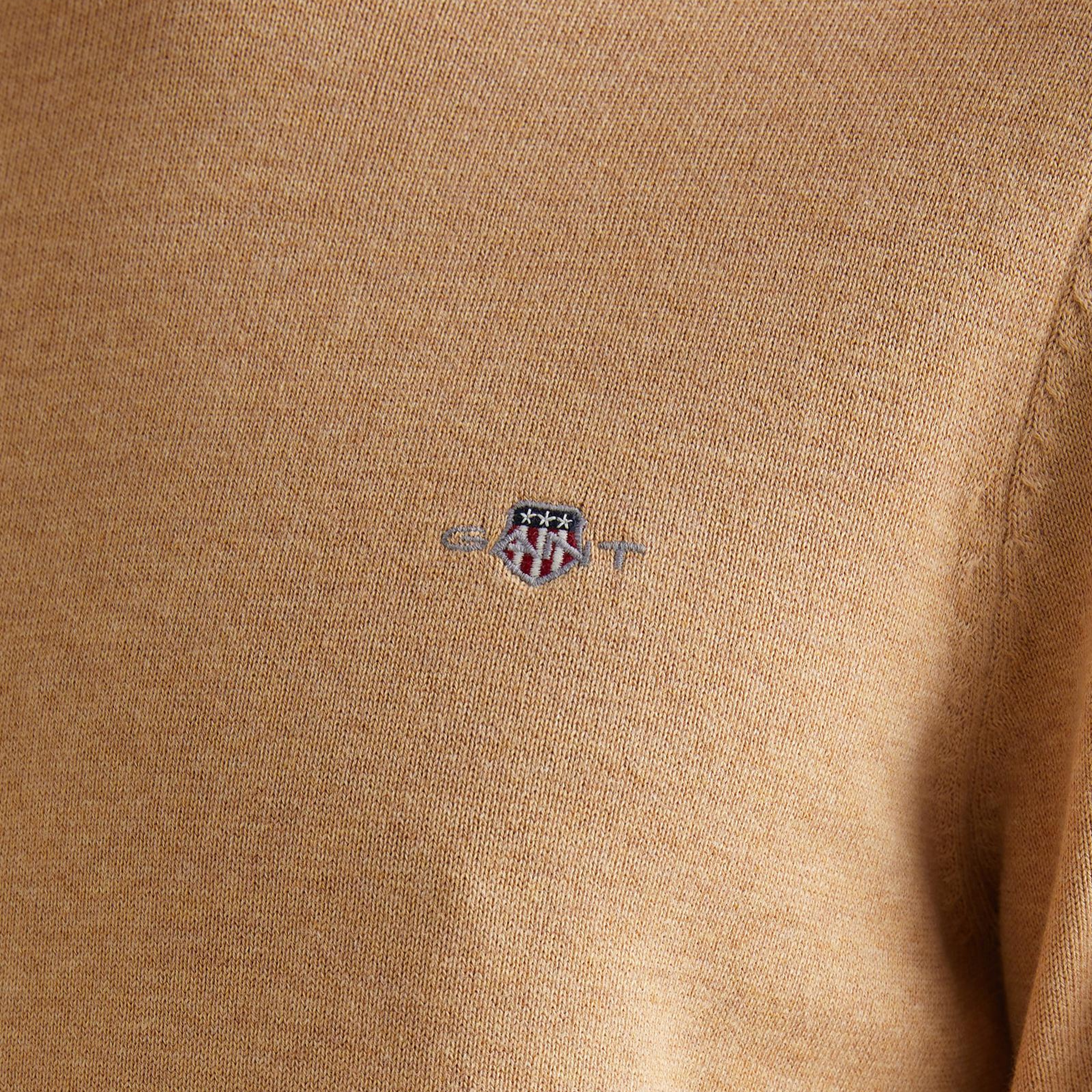 GANT Erkek Kahverengi Regular Fit Bisiklet Yaka Kazak