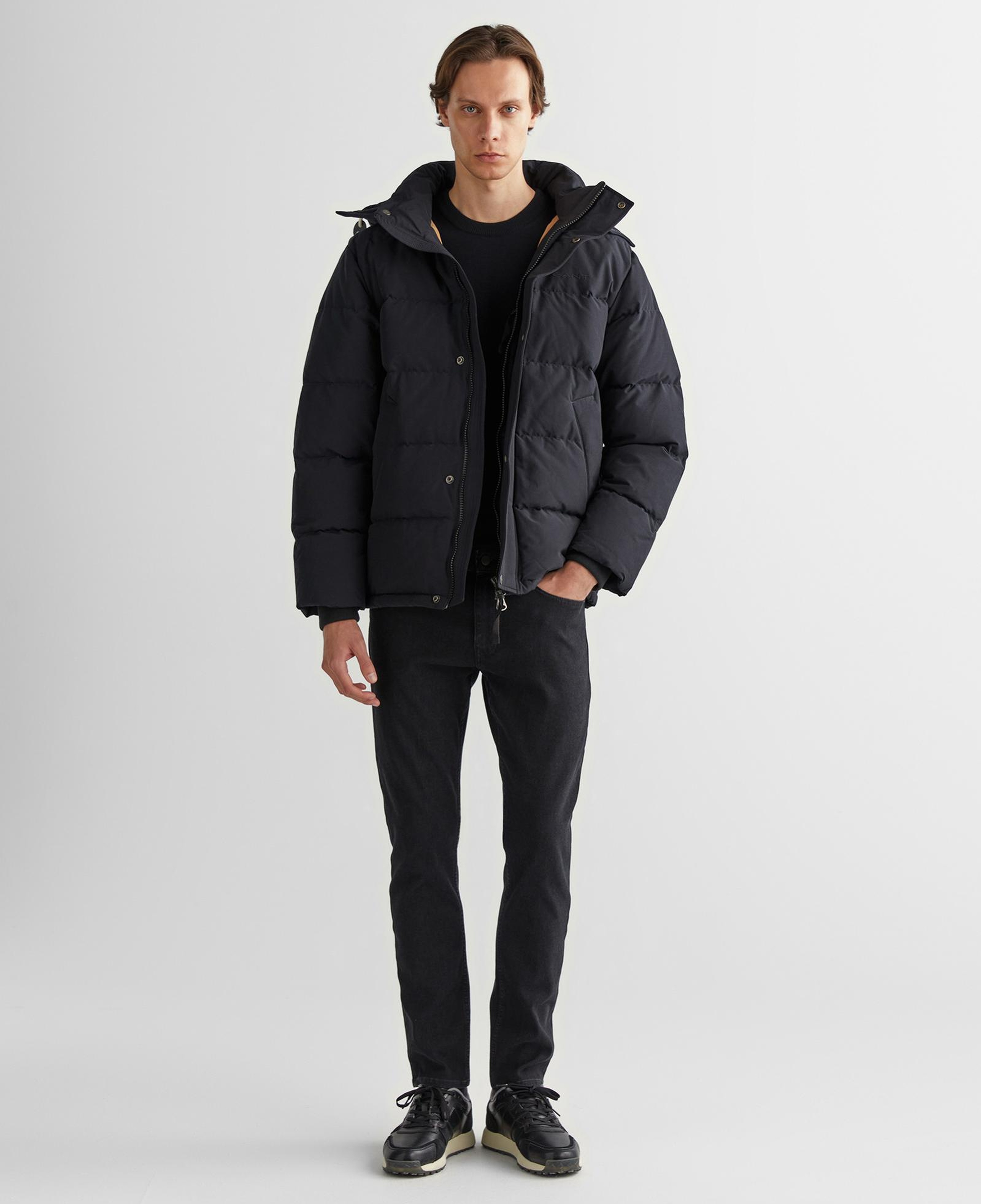 GANT Erkek Siyah Kapüşonlu Kaz Tüyü Mont