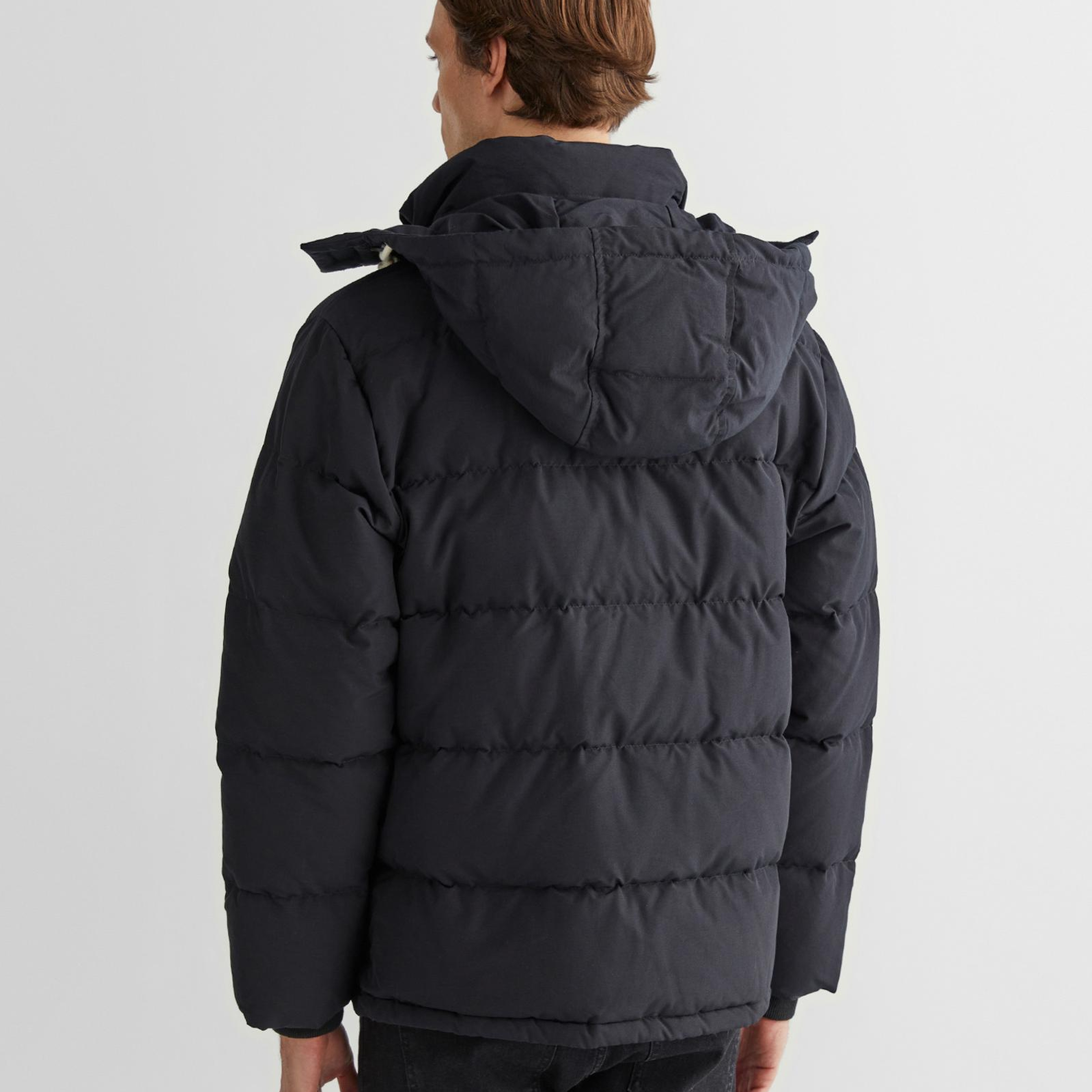 GANT Erkek Siyah Kapüşonlu Kaz Tüyü Mont