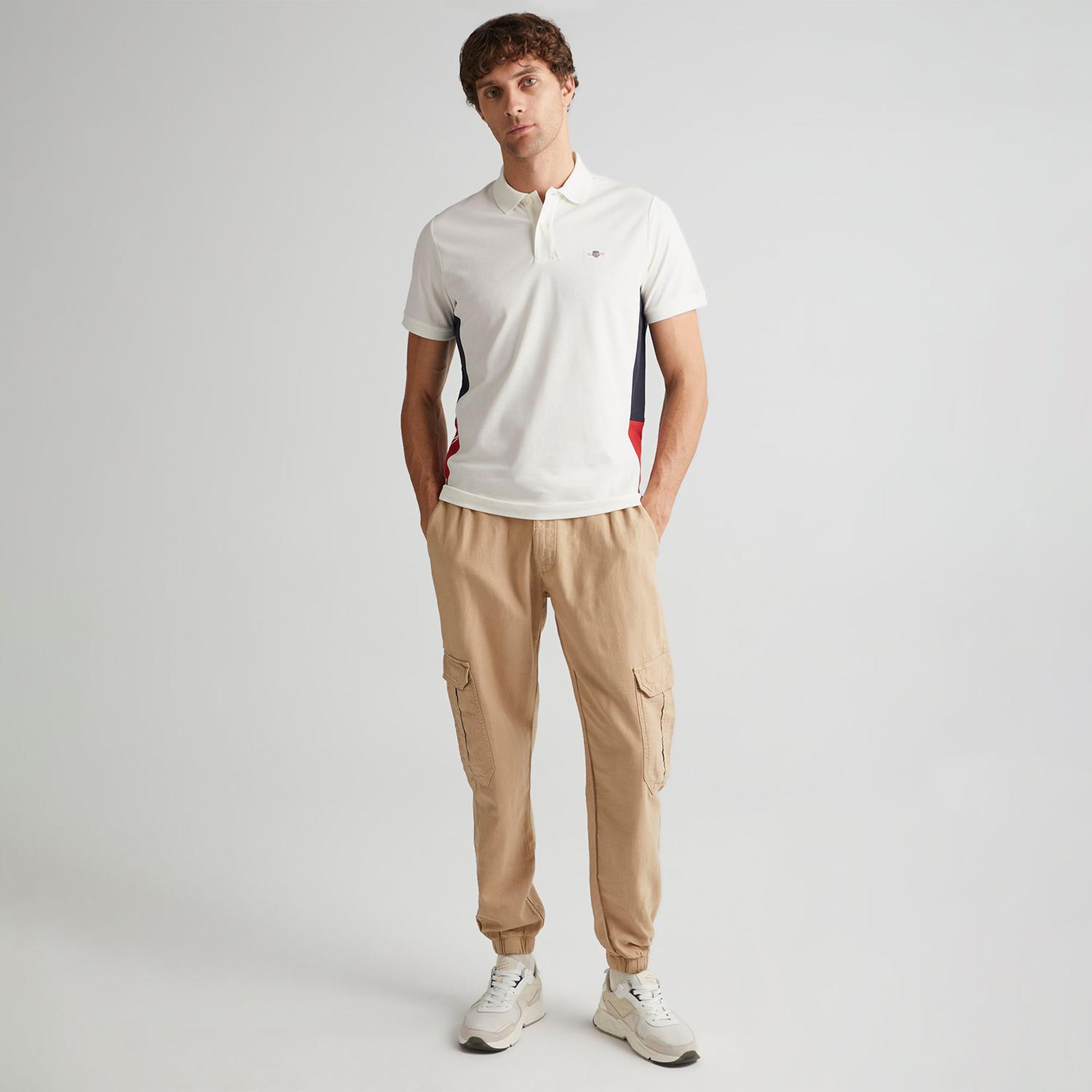 GANT Erkek Krem Regular Fit Renk Bloklu Polo