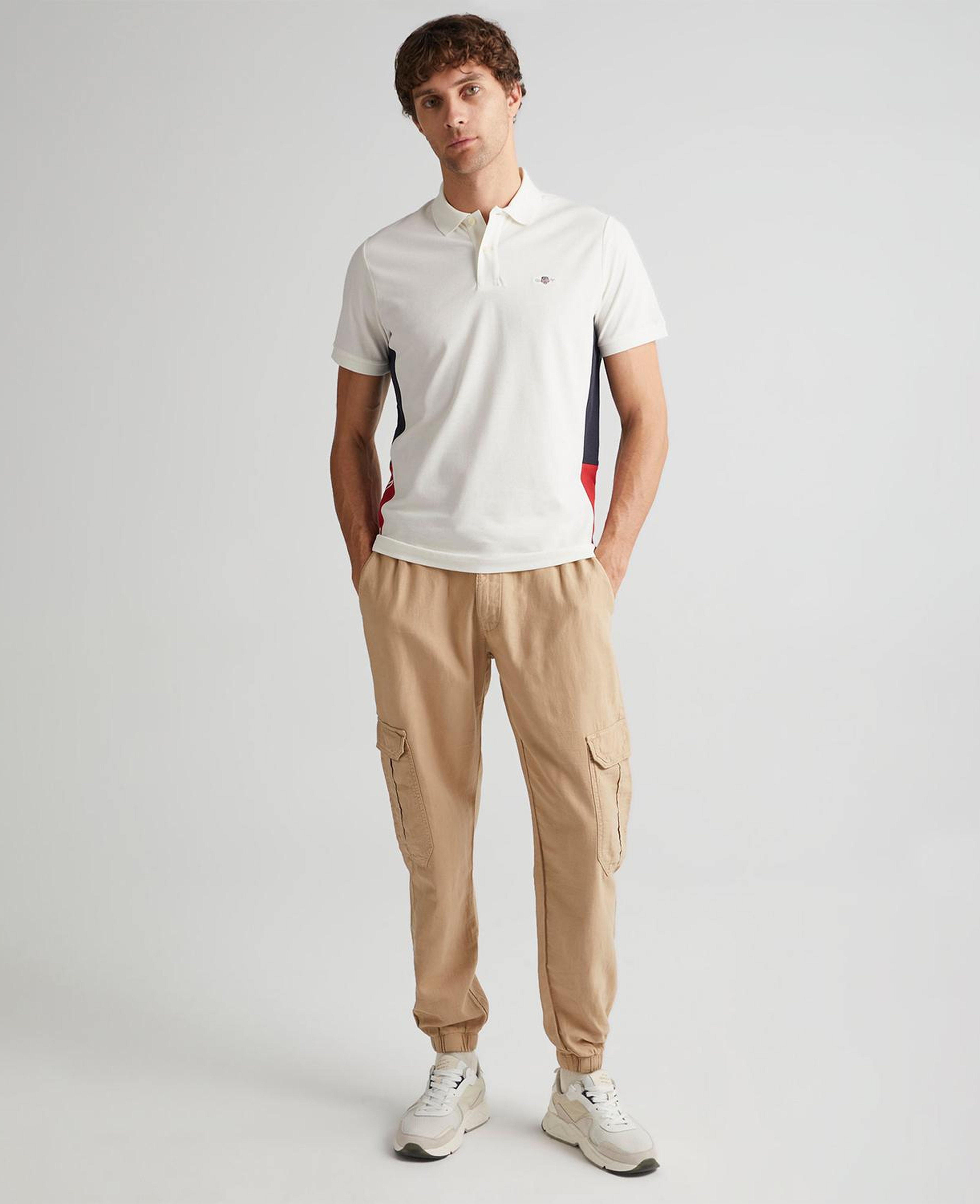 GANT Erkek Krem Regular Fit Renk Bloklu Polo