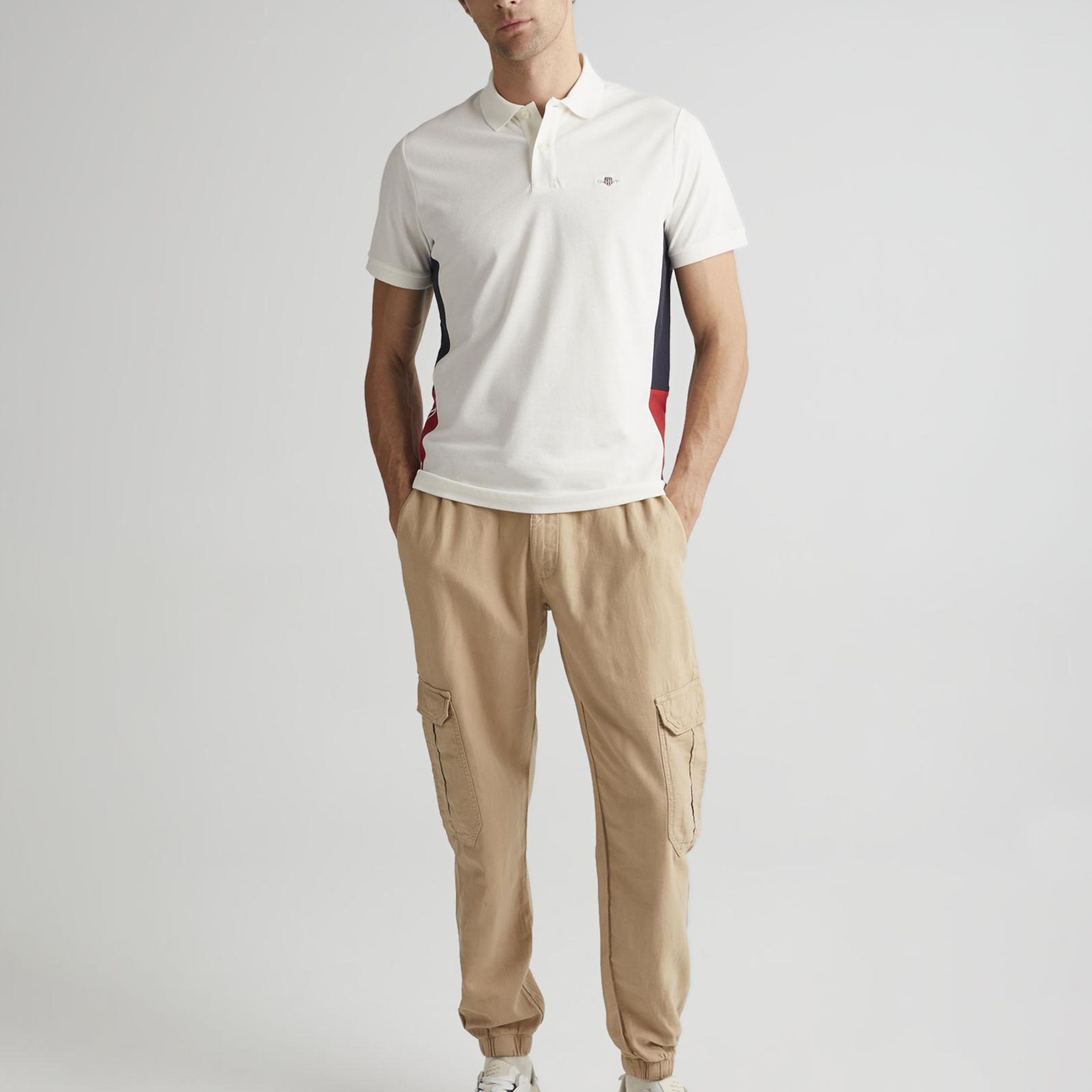 GANT Erkek Krem Regular Fit Renk Bloklu Polo