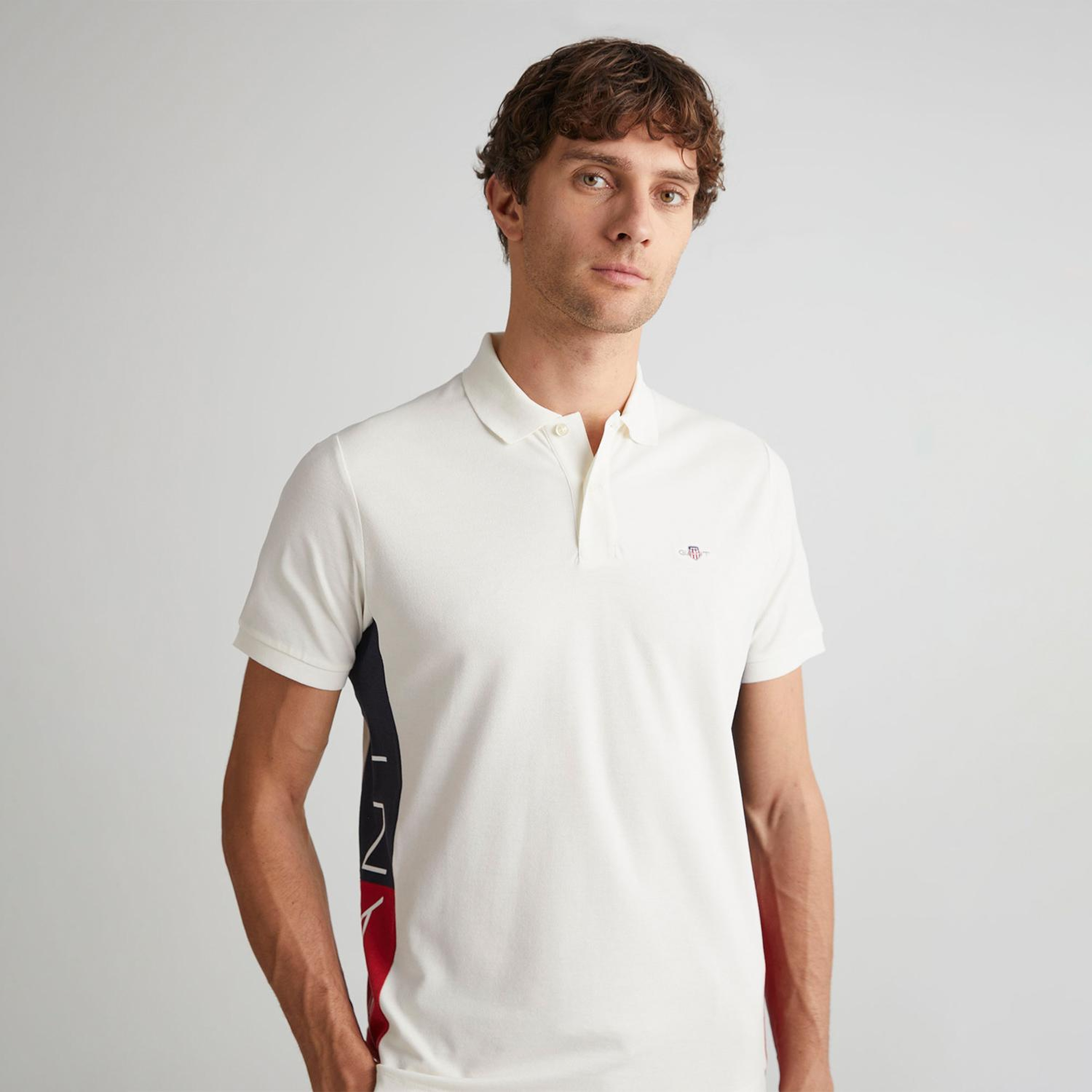 GANT Erkek Krem Regular Fit Renk Bloklu Polo