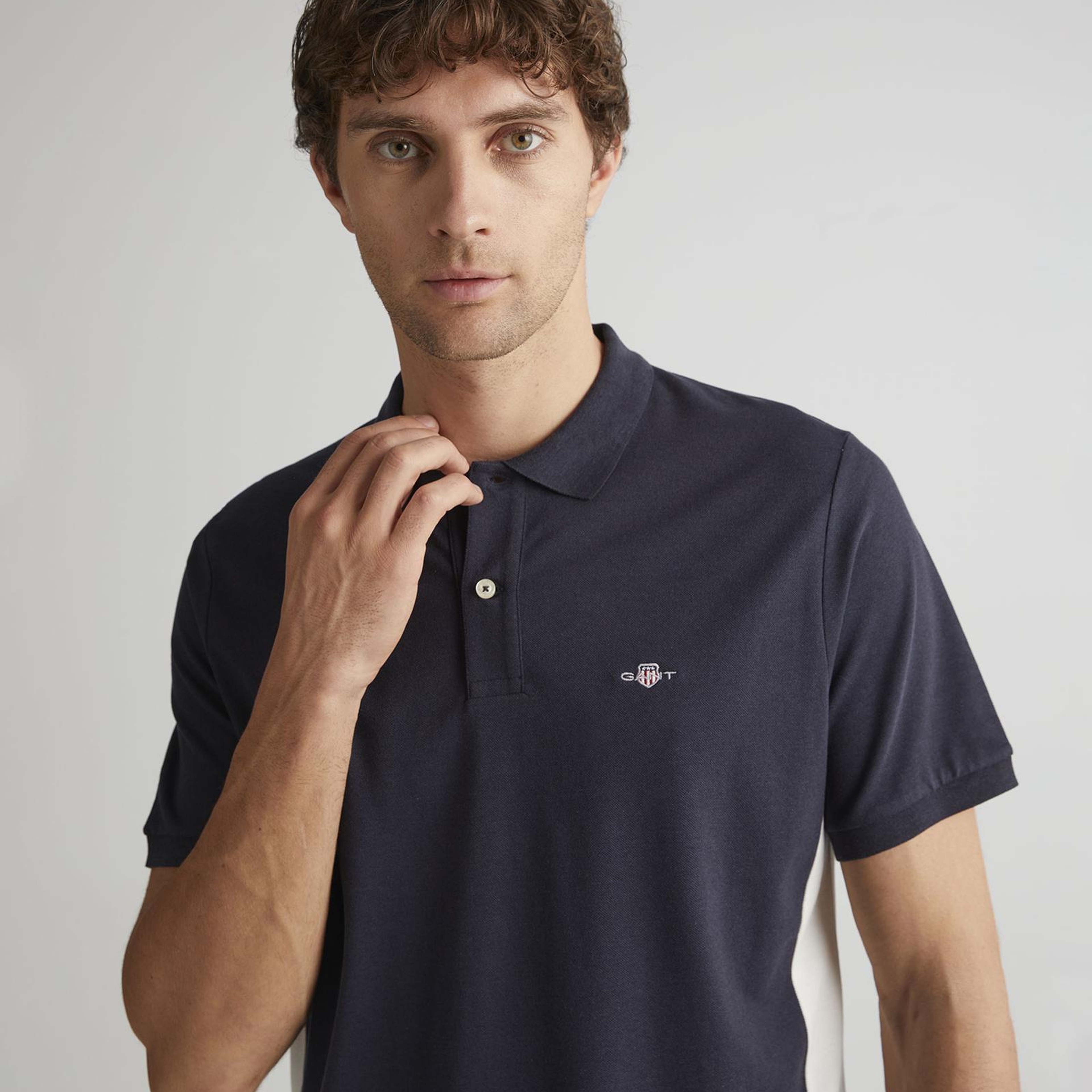 GANT Erkek Lacivert Regular Fit Renk Bloklu Polo
