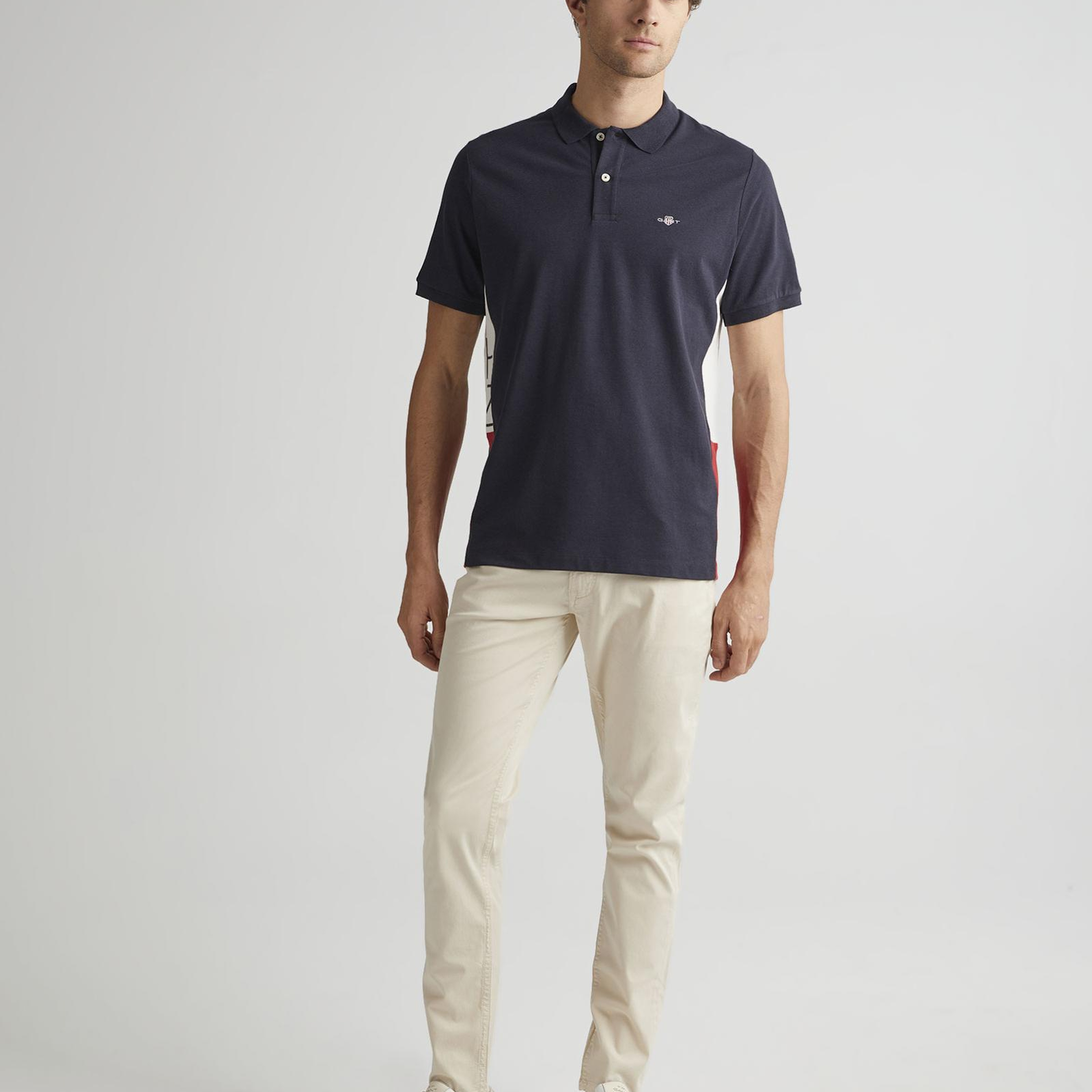 GANT Erkek Lacivert Regular Fit Renk Bloklu Polo
