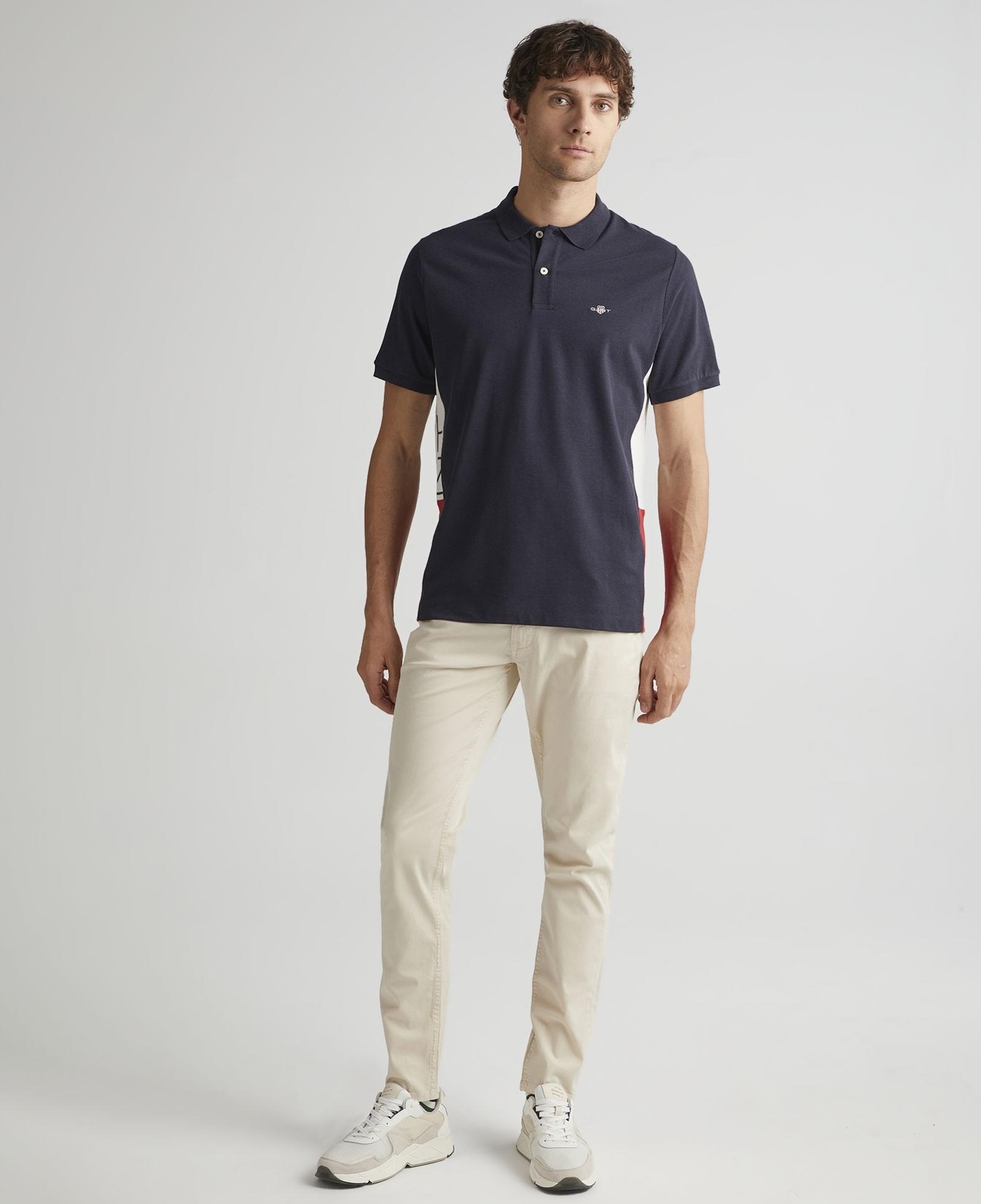 GANT Erkek Lacivert Regular Fit Renk Bloklu Polo