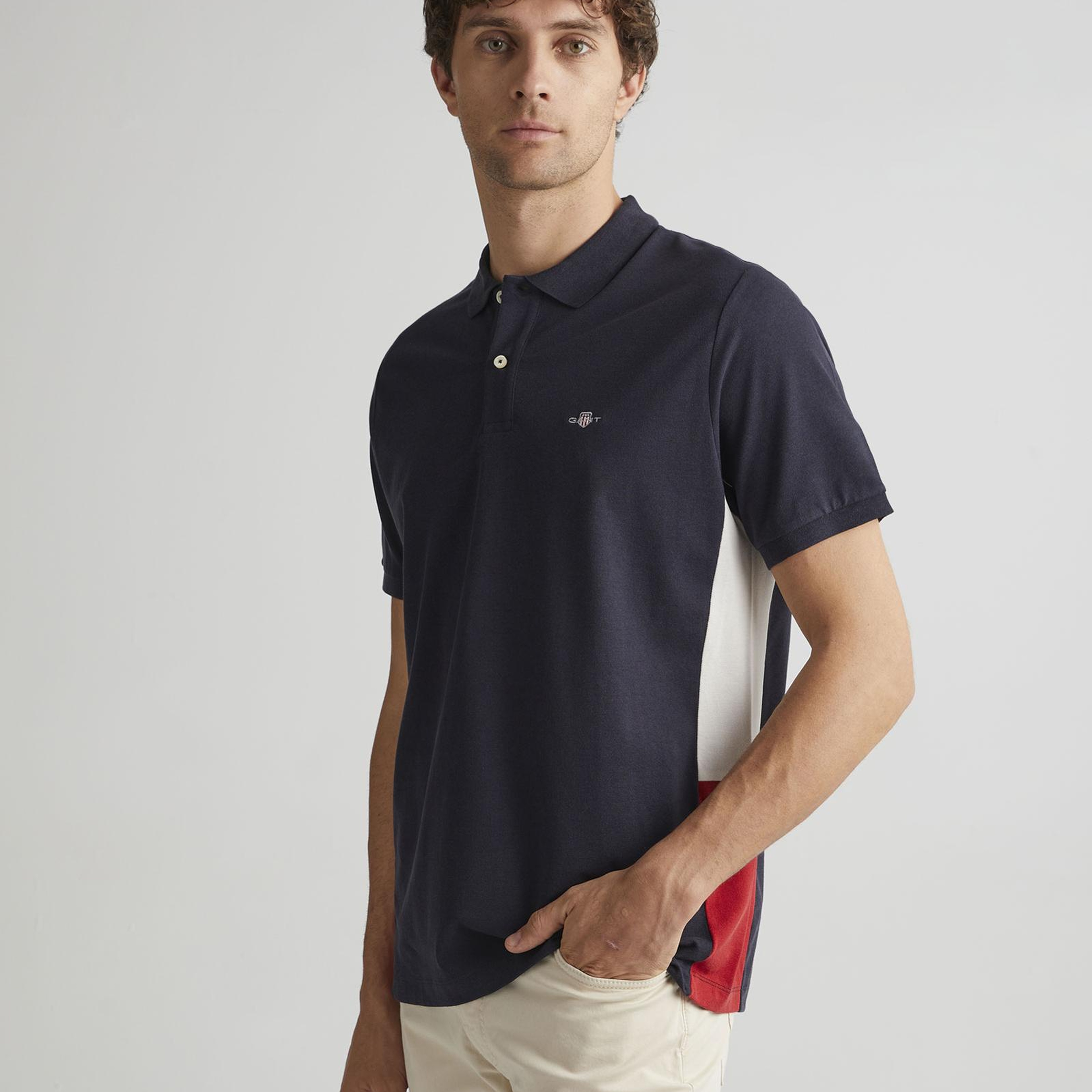 GANT Erkek Lacivert Regular Fit Renk Bloklu Polo
