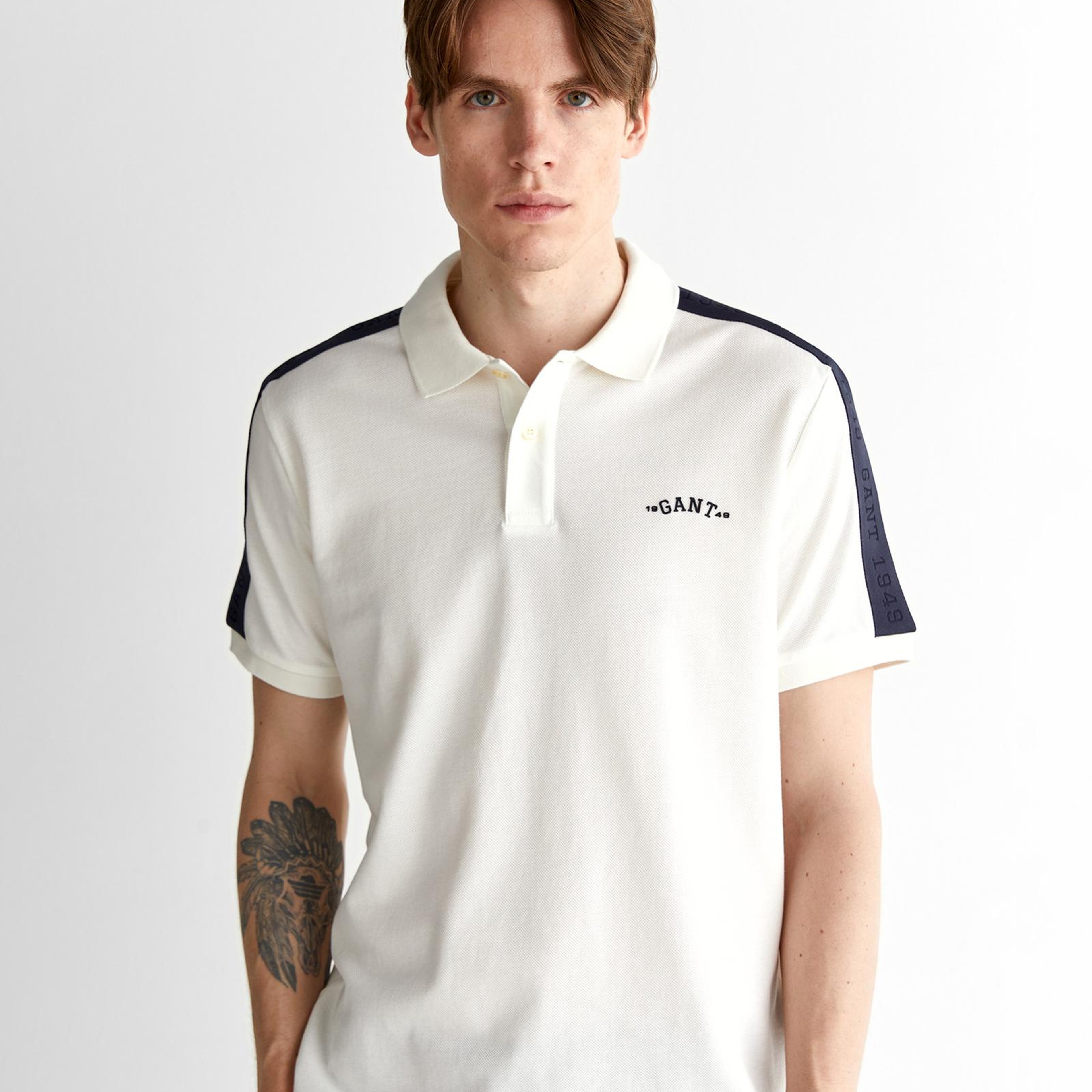 GANT Erkek Krem Regular Fit Logolu Polo