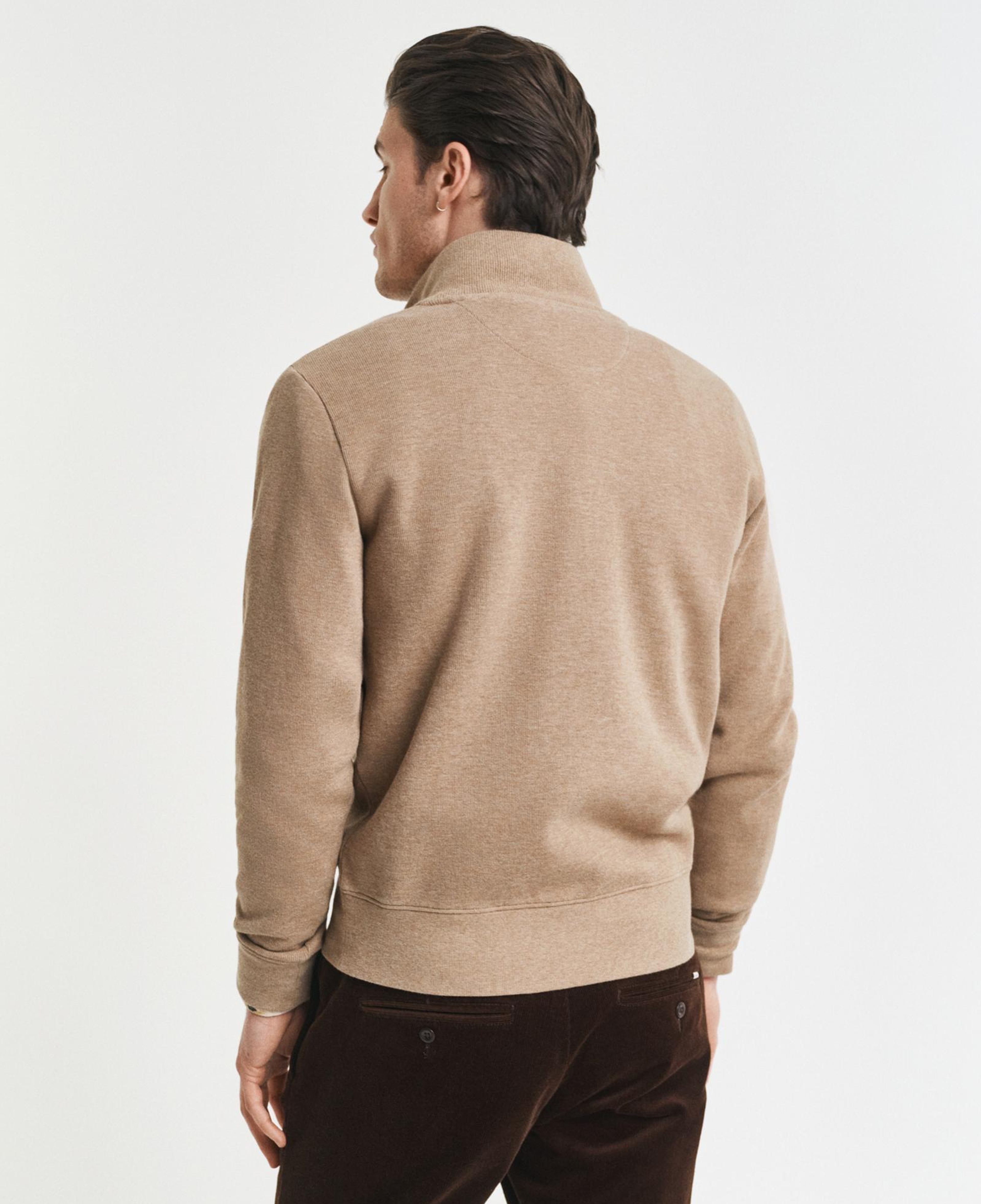 GANT Erkek Bej Regular Fit Yarım Fermuarlı Sweatshirt