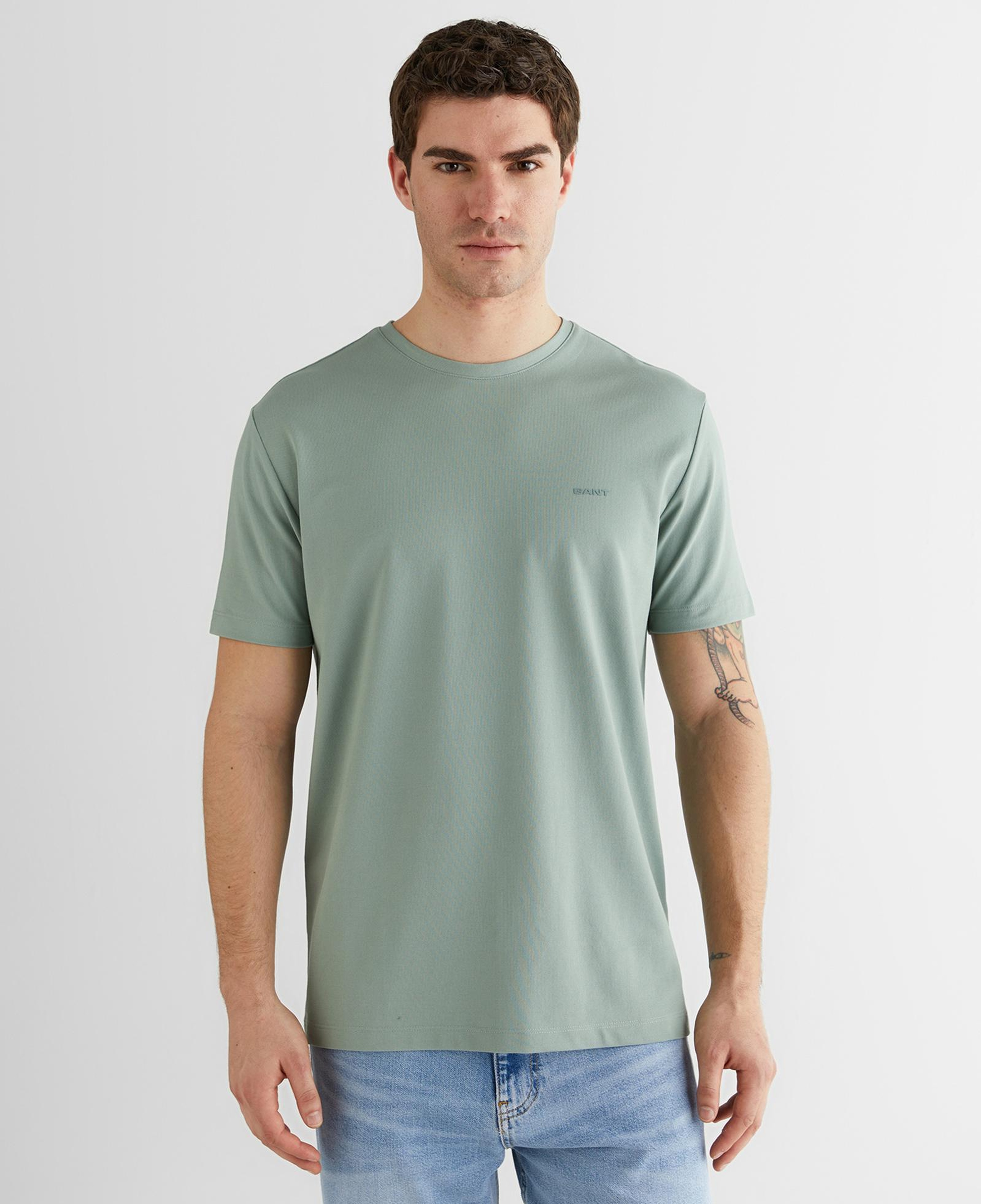 GANT Erkek Yeşil Baskılı Kısa Kollu T-Shirt