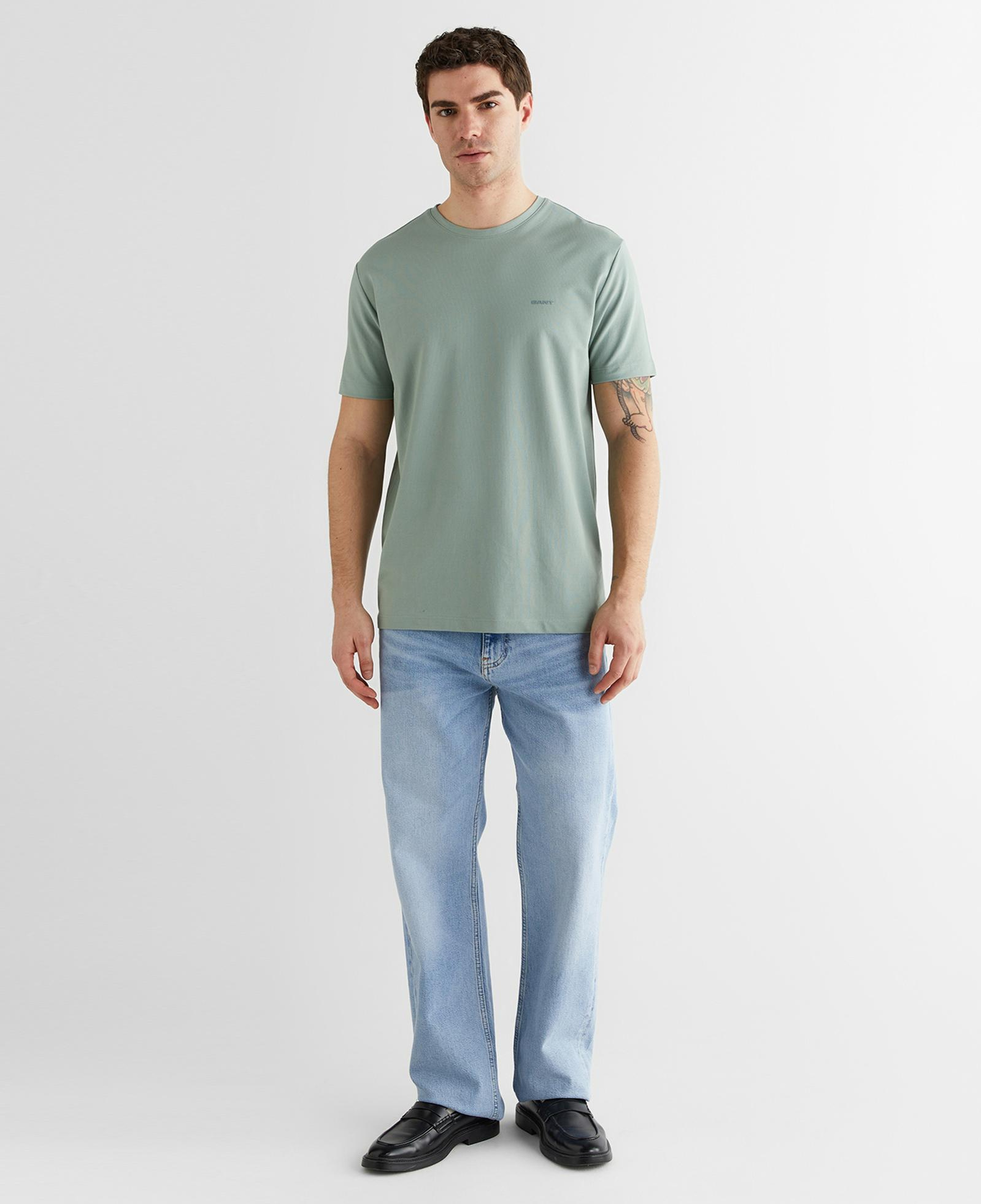 GANT Erkek Yeşil Baskılı Kısa Kollu T-Shirt