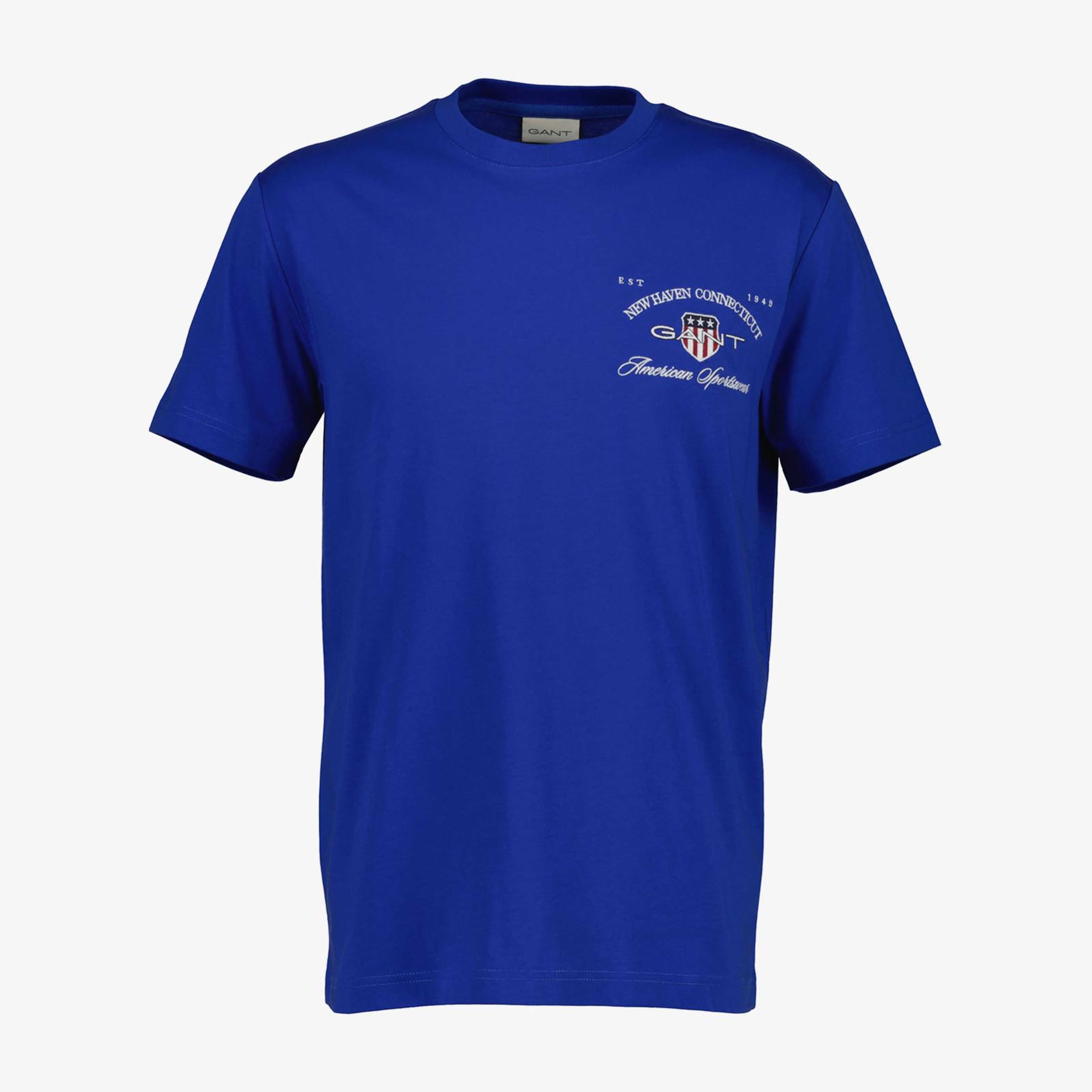 GANT Erkek Mavi Baskılı Kısa Kollu T-Shirt