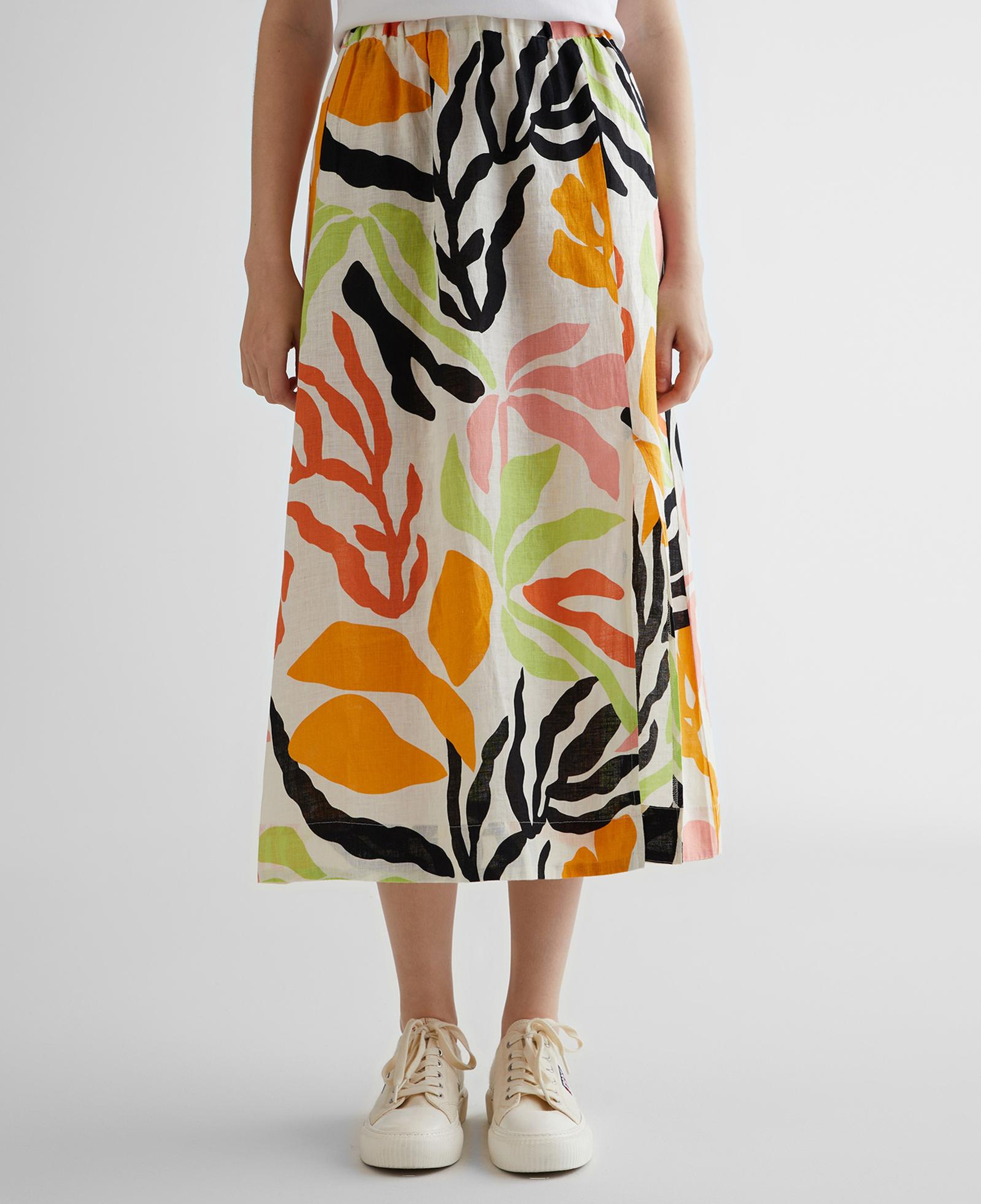 GANT Kadın Sarı Regular Fit Desenli Keten Etek