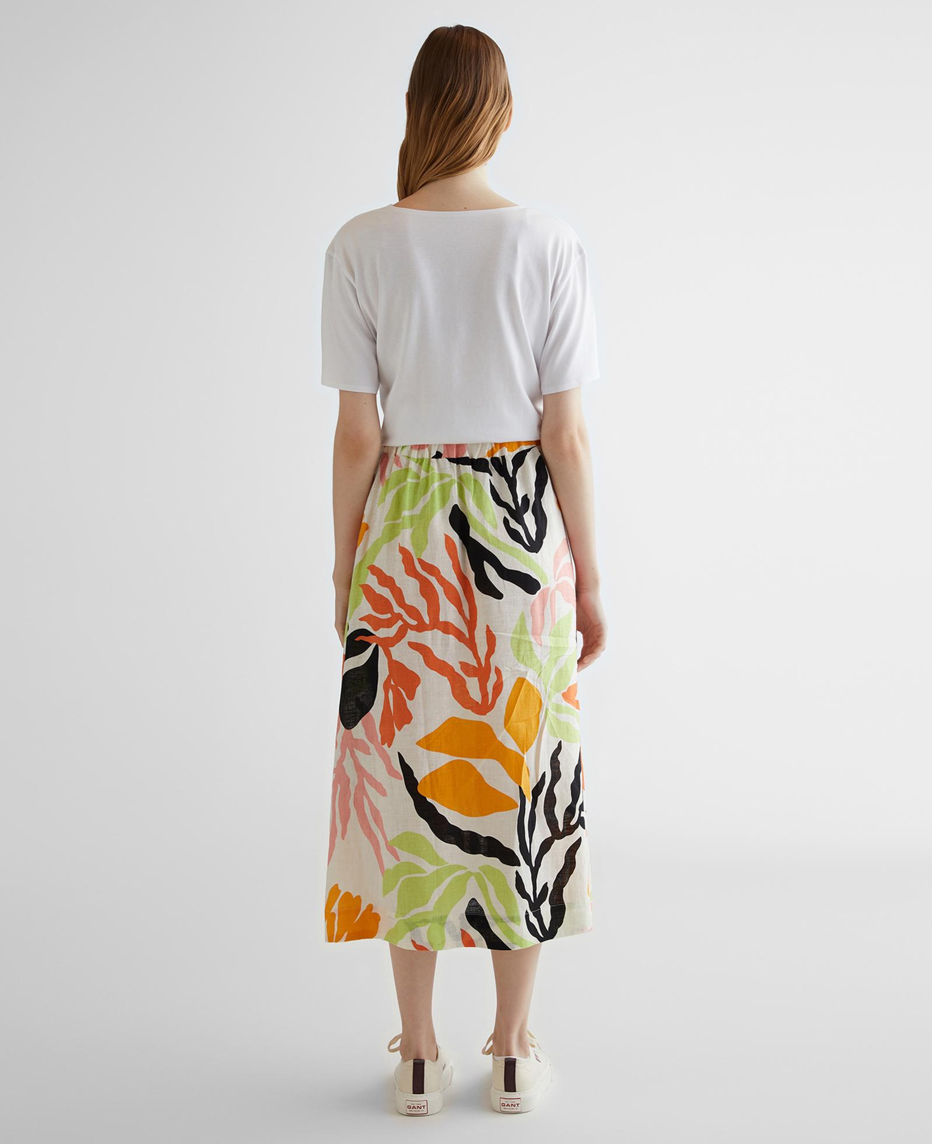 GANT Kadın Sarı Regular Fit Desenli Keten Etek