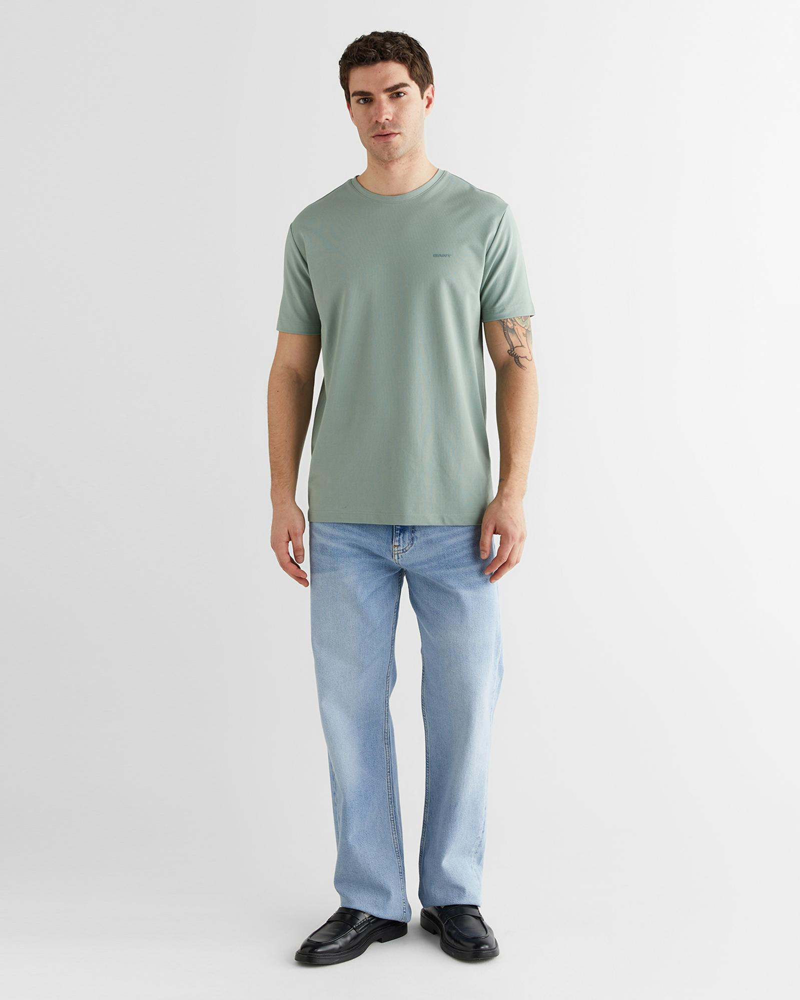 GANT Erkek Yeşil Baskılı Kısa Kollu T-Shirt