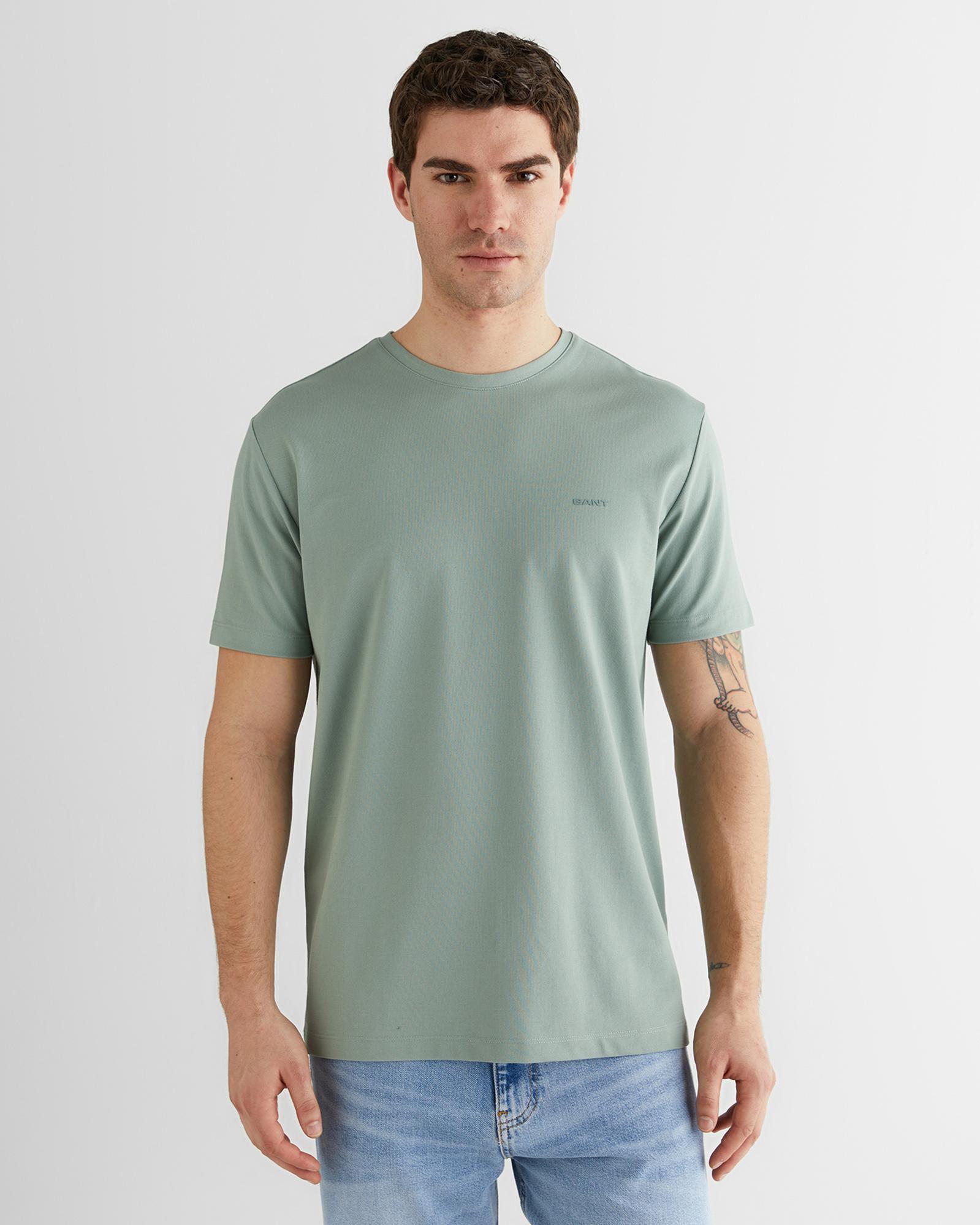 GANT Erkek Yeşil Baskılı Kısa Kollu T-Shirt