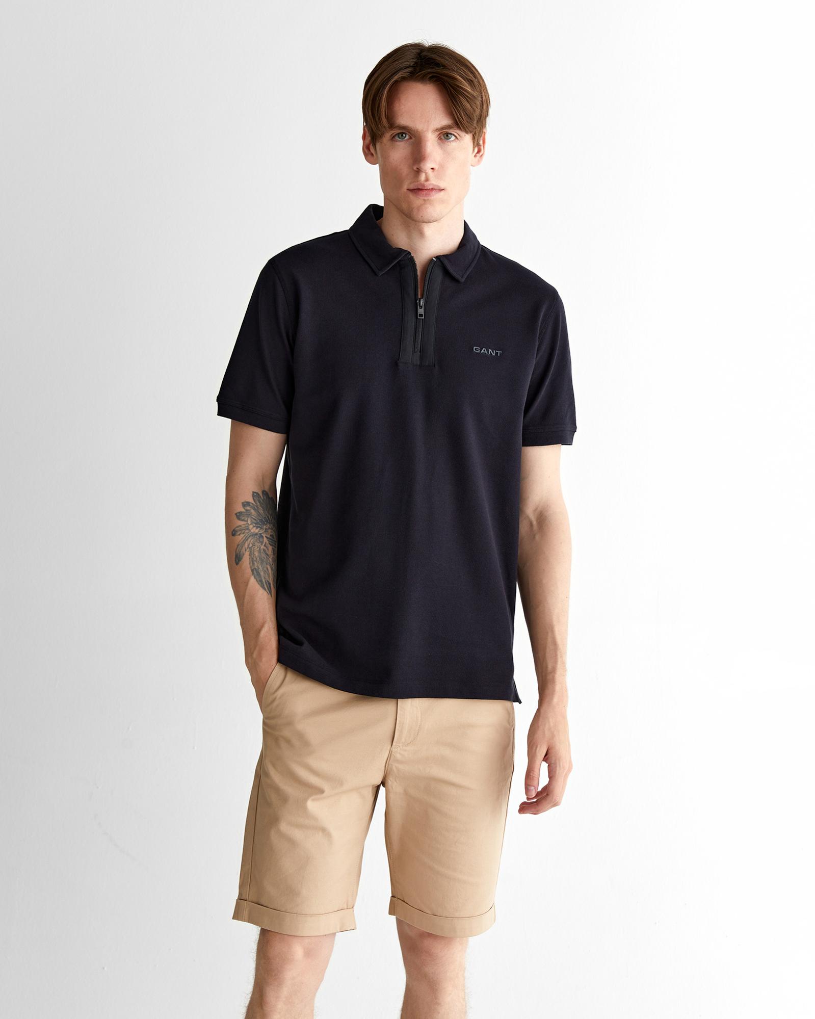 GANT Erkek Siyah Regular Fit Logolu Polo