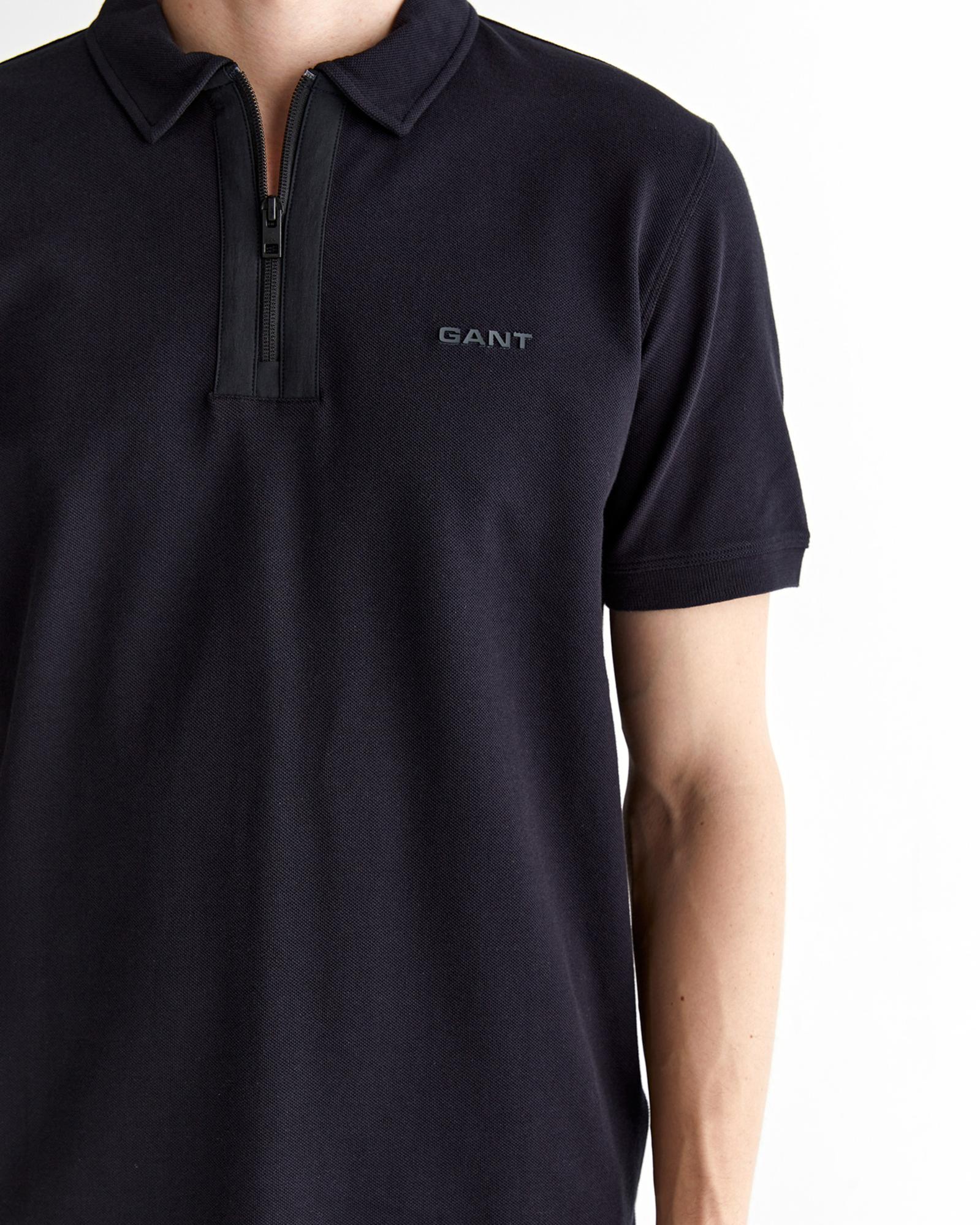 GANT Erkek Siyah Regular Fit Logolu Polo