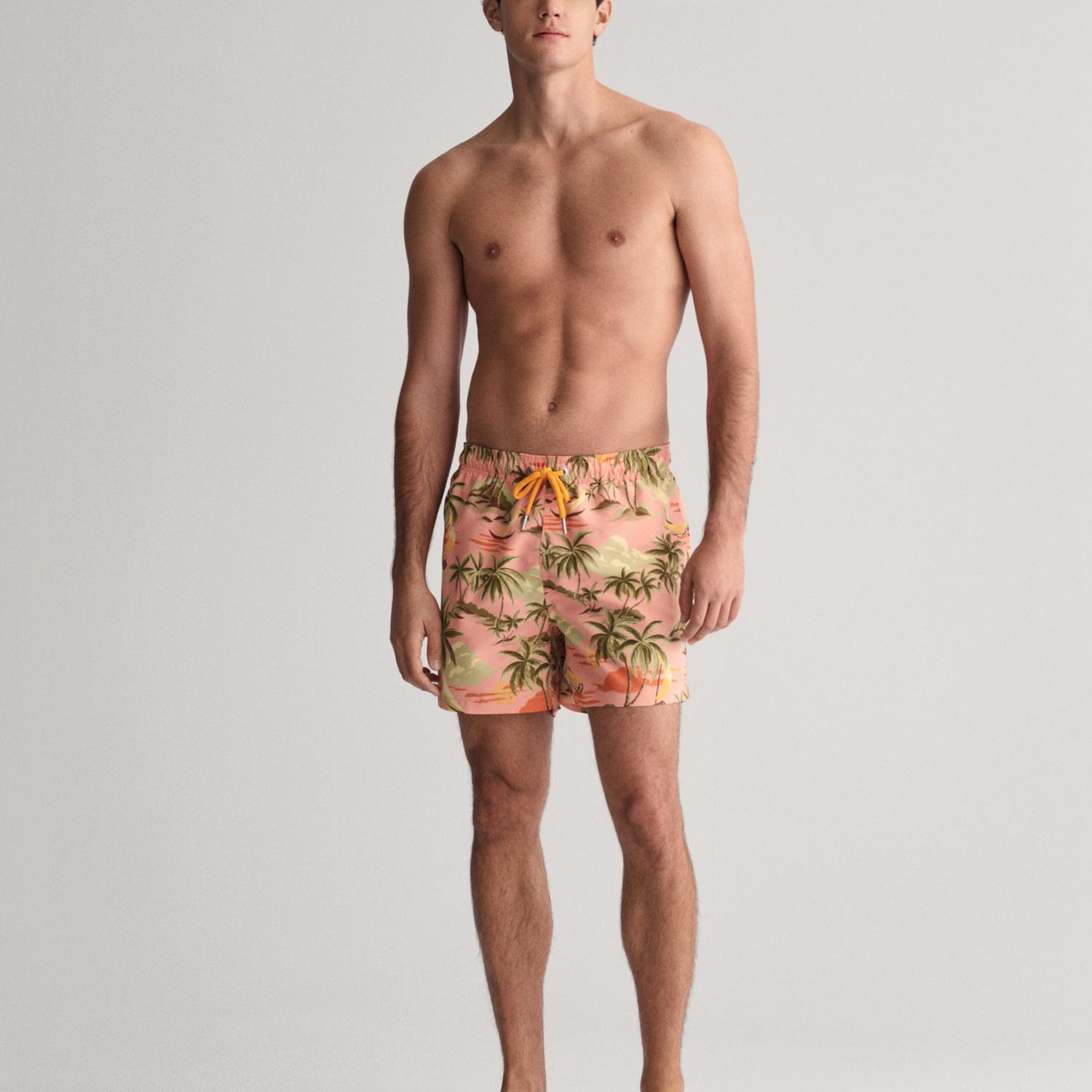 GANT Erkek Pembe Regular Fit Desenli Mayo Şort