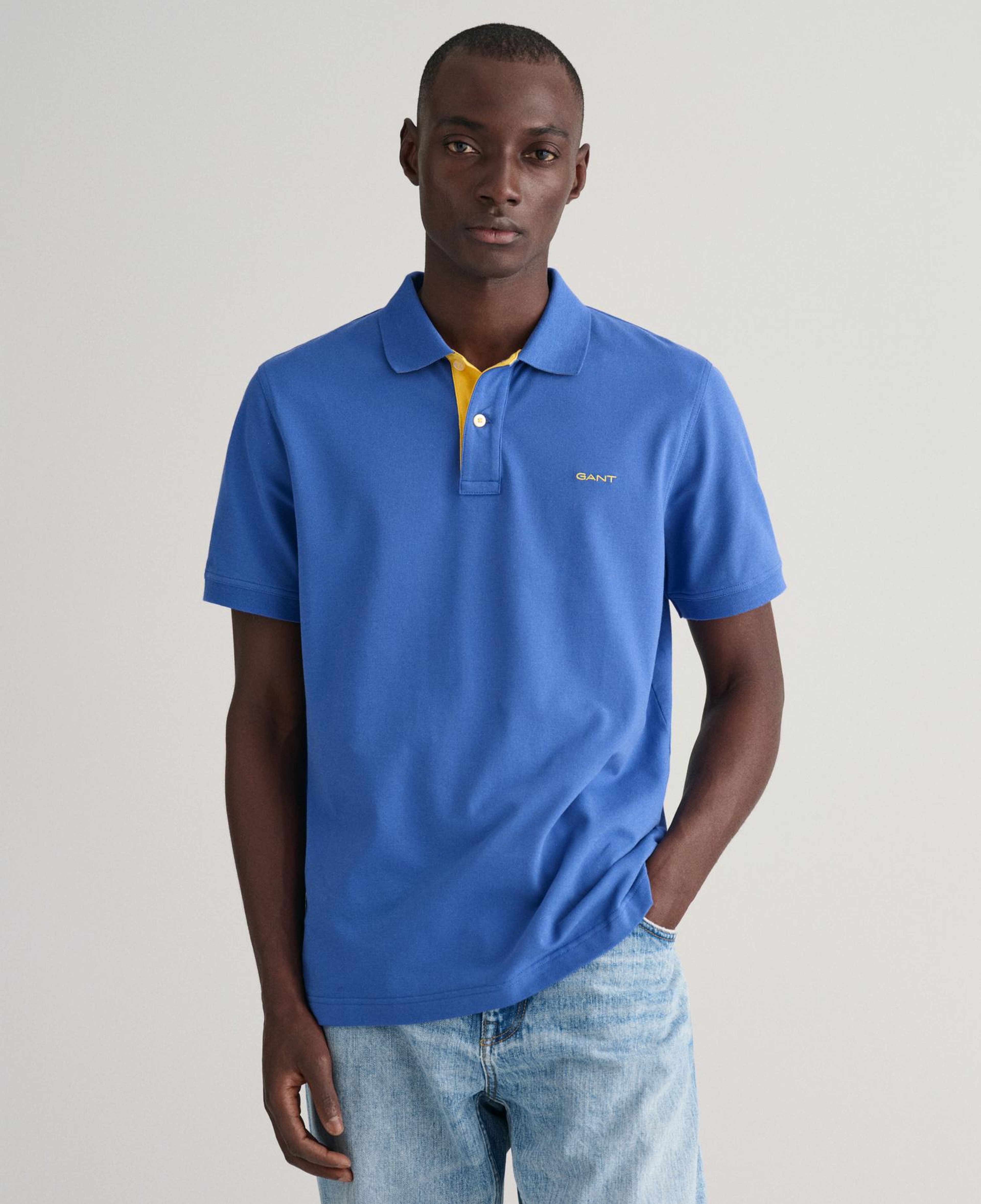 GANT Erkek Mavi Regular Fit Polo