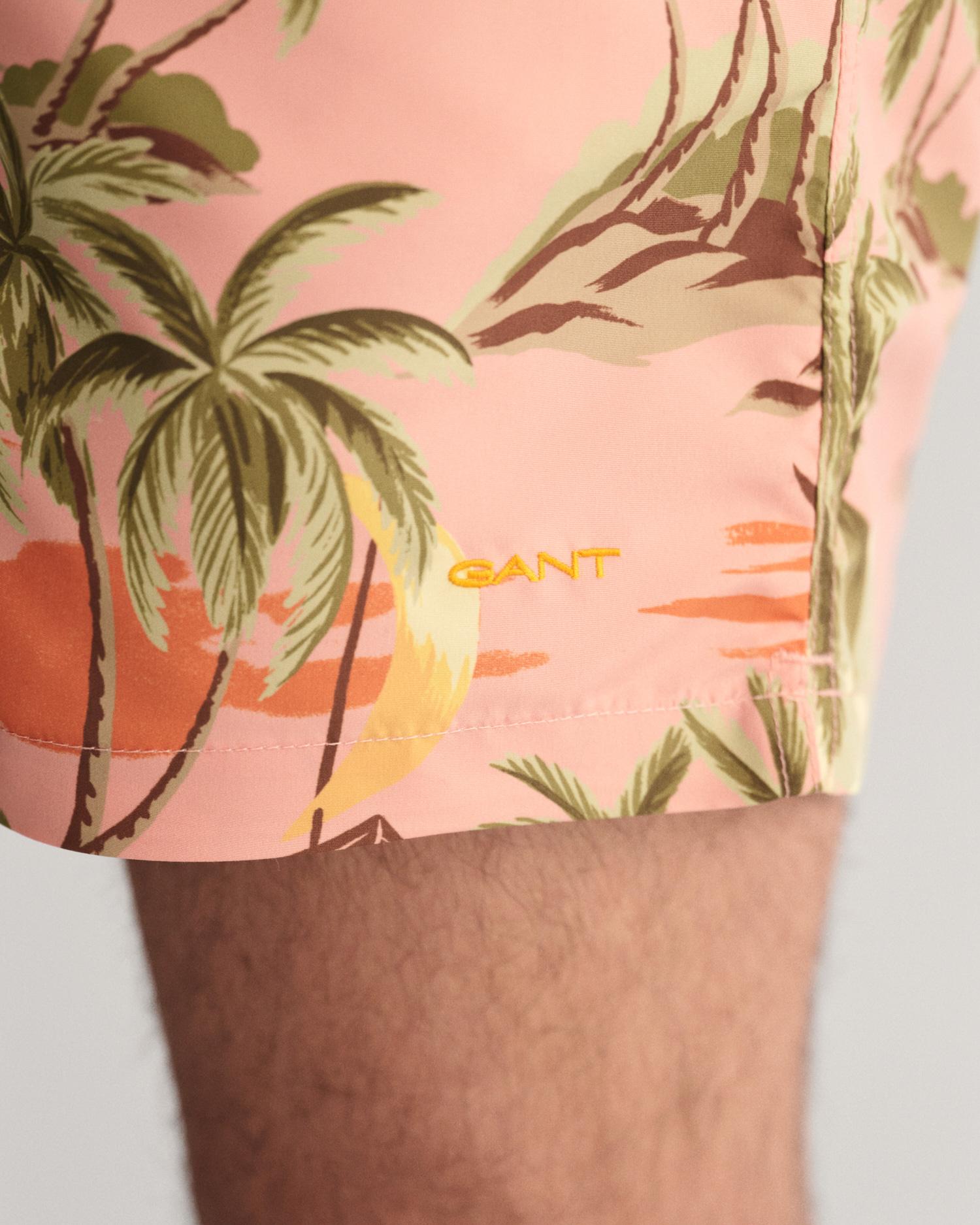 GANT Erkek Pembe Regular Fit Desenli Mayo Şort