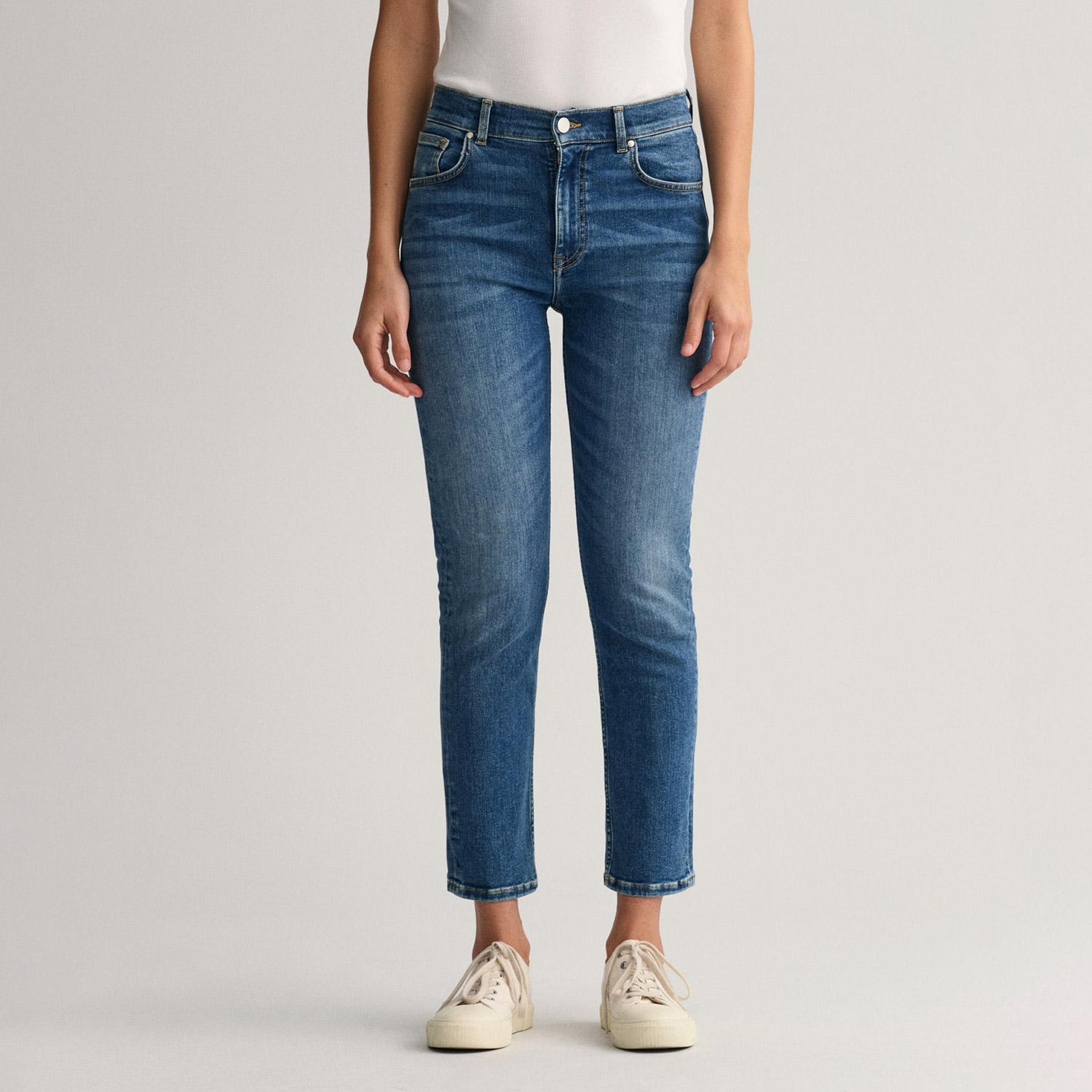 GANT Kadın Mavi Slim Fit Jean Pantolon