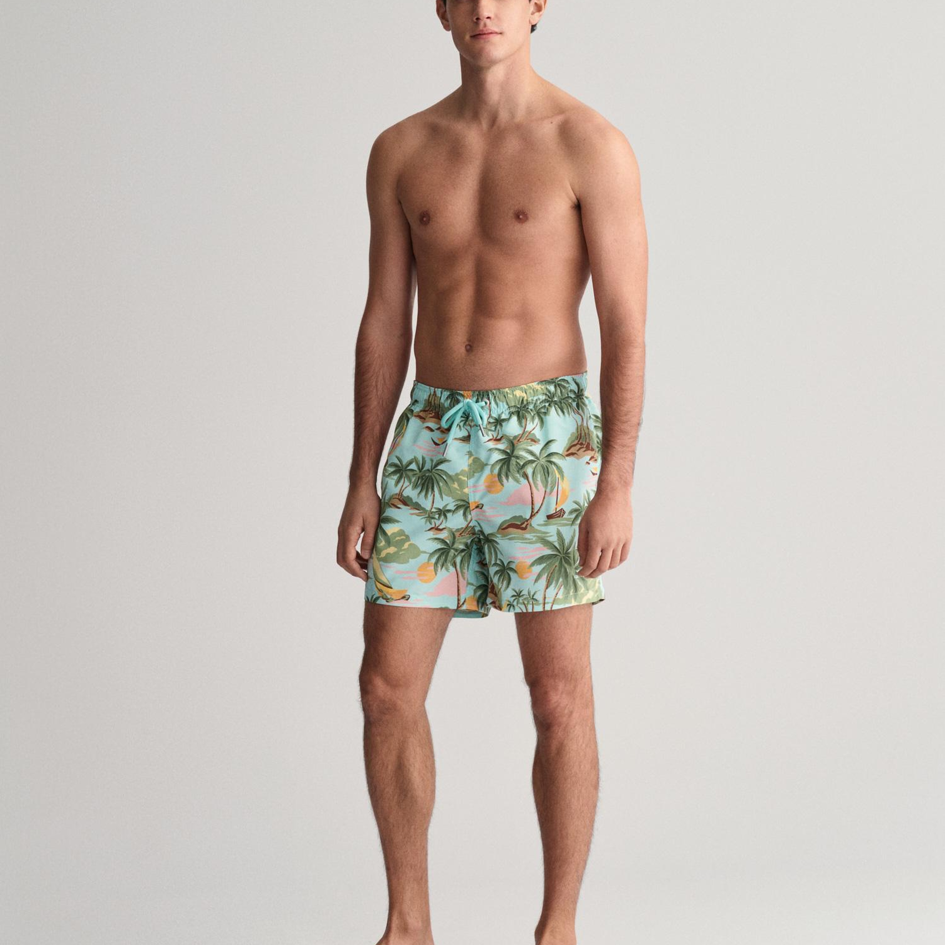 GANT Erkek Yeşil Regular Fit Desenli Mayo Şort